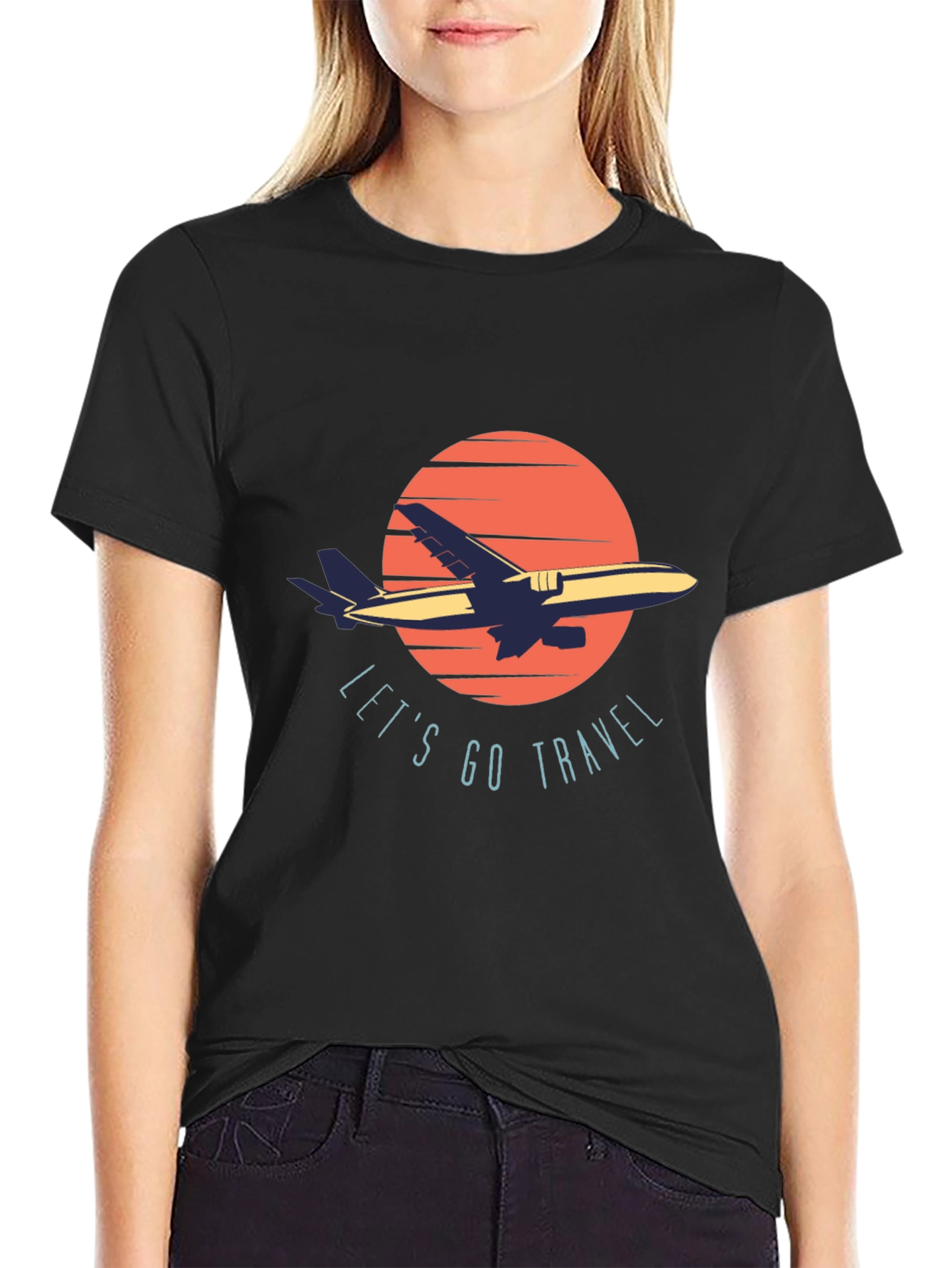 Lets Go Travel Black T-Shirt