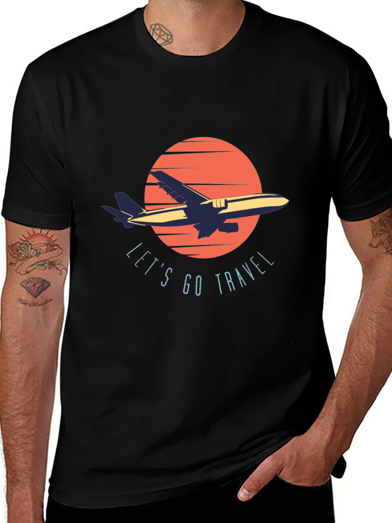 Lets Go Travel Black T-Shirt