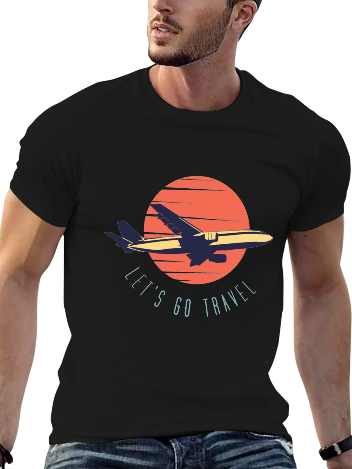 Lets Go Travel Black T-Shirt