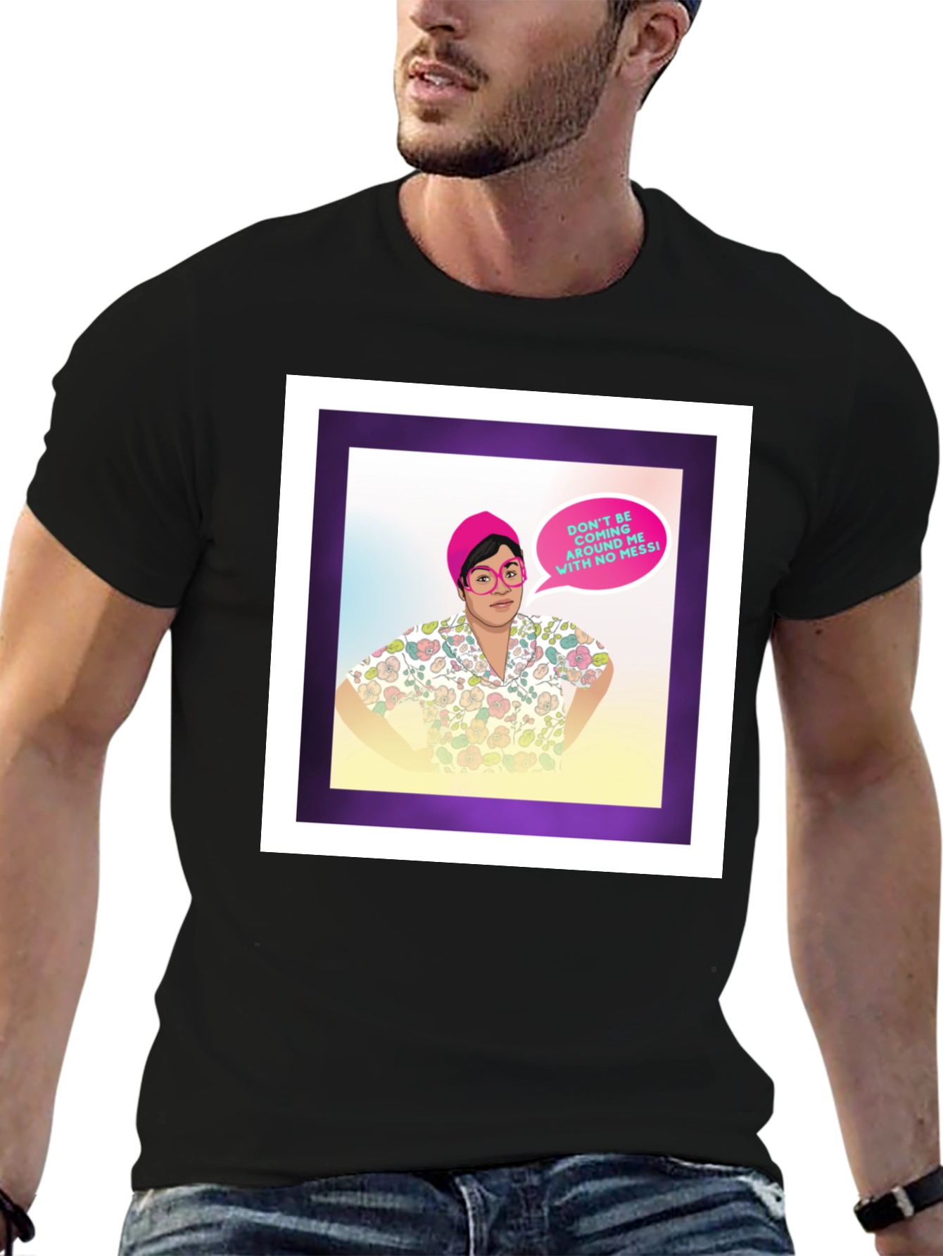 Funny Graphic T-Shirt - No Messi Quote