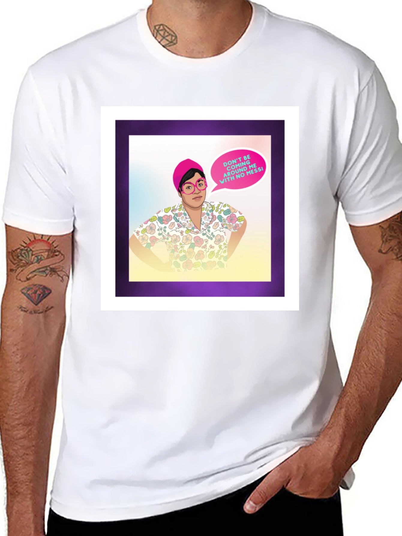 Funny Graphic T-Shirt - No Messi Quote