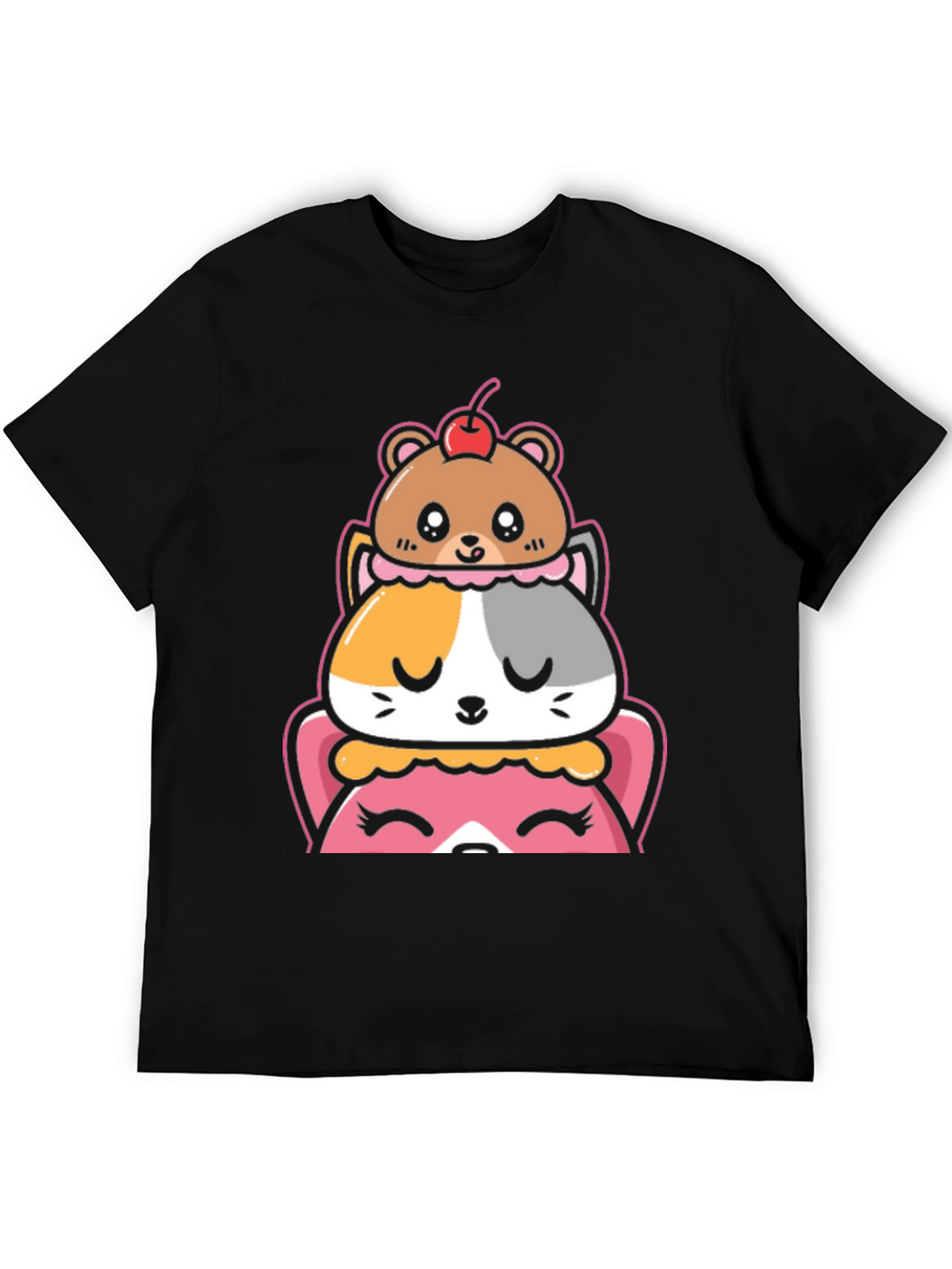 Cute Animal Dessert Stack Graphic Tee