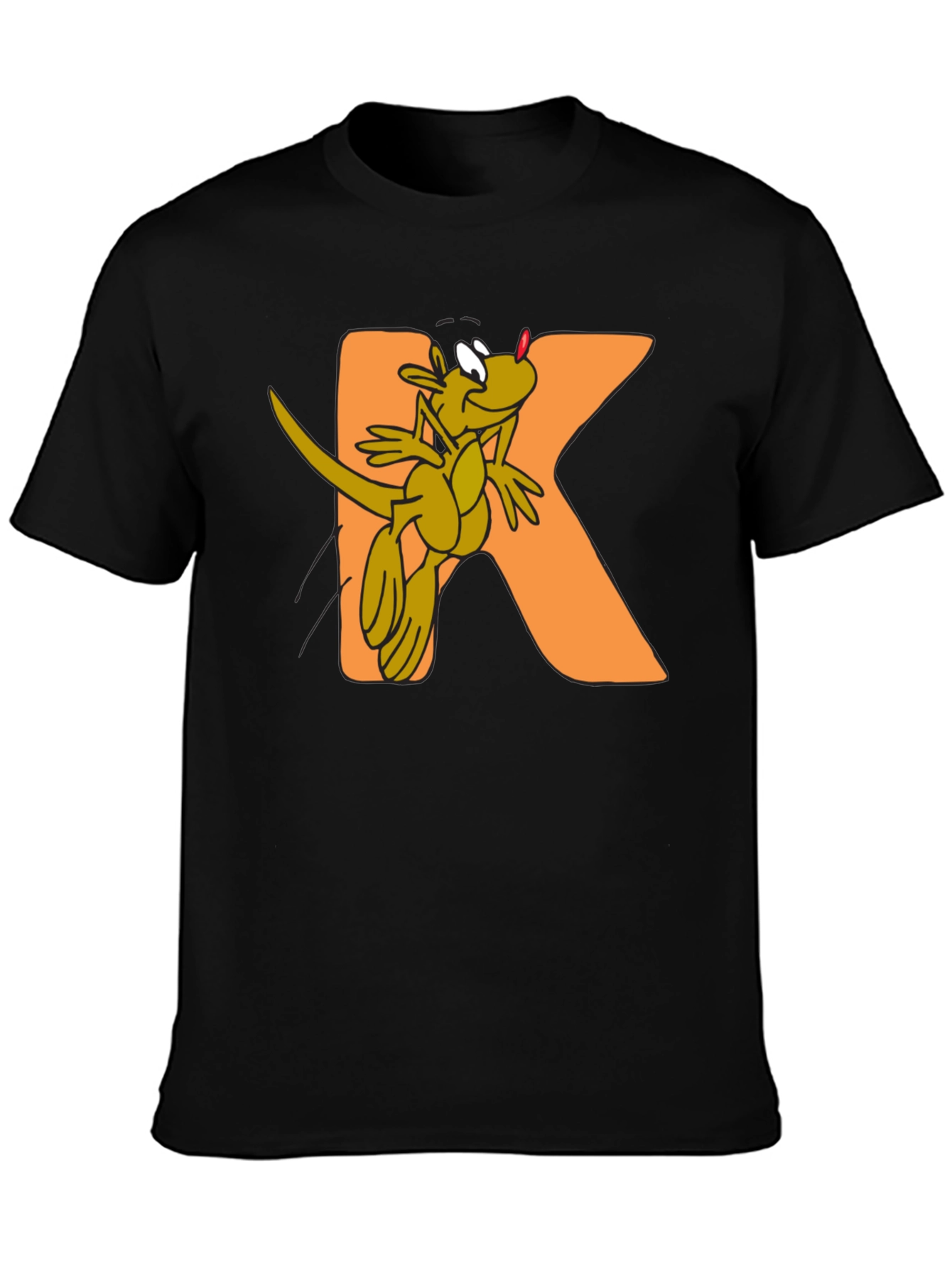 Kangaroo Kidz Black Cotton Graphic Tee