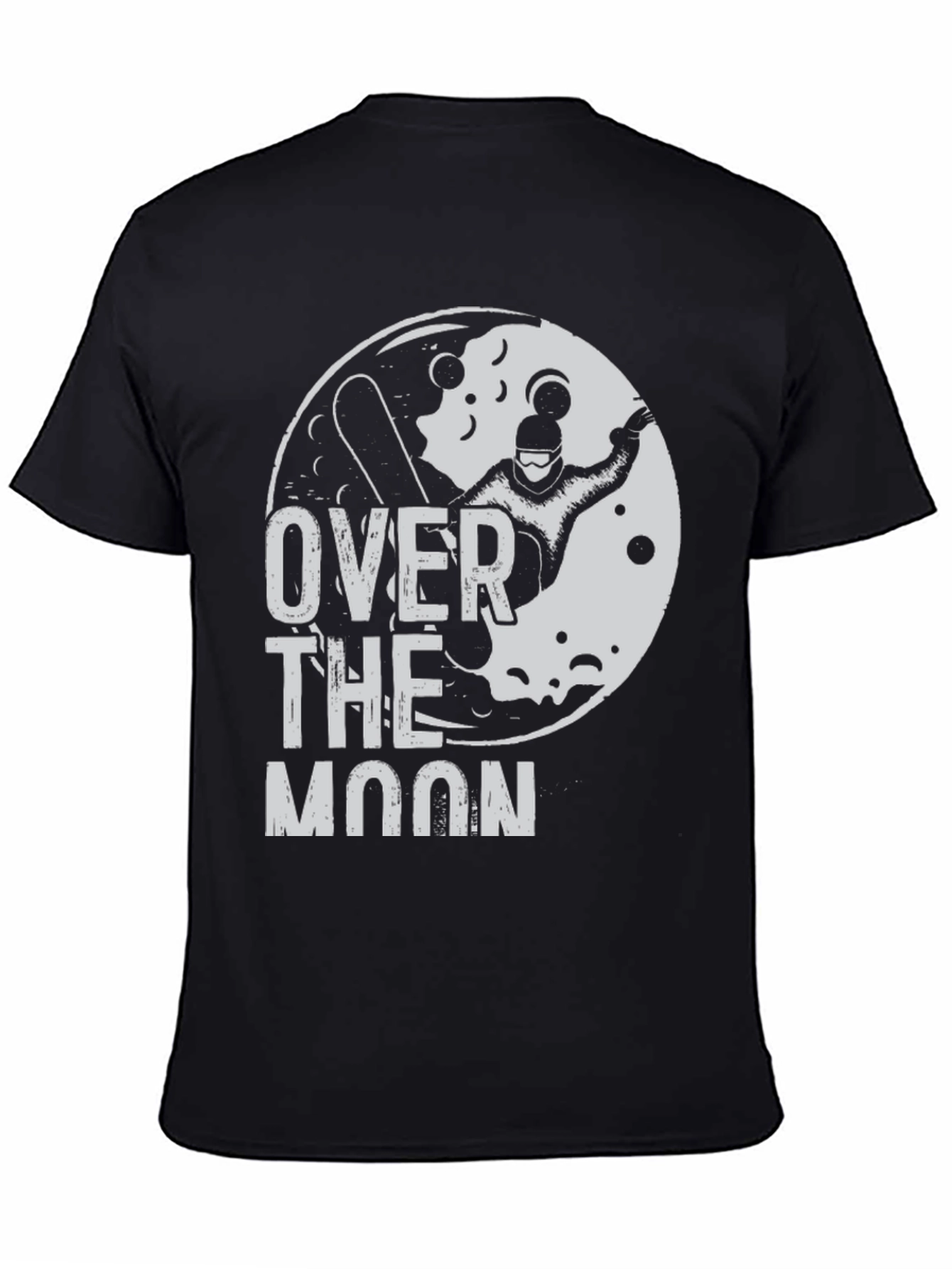 Over The Moon Graphic T-Shirt - Black Cotton Tee