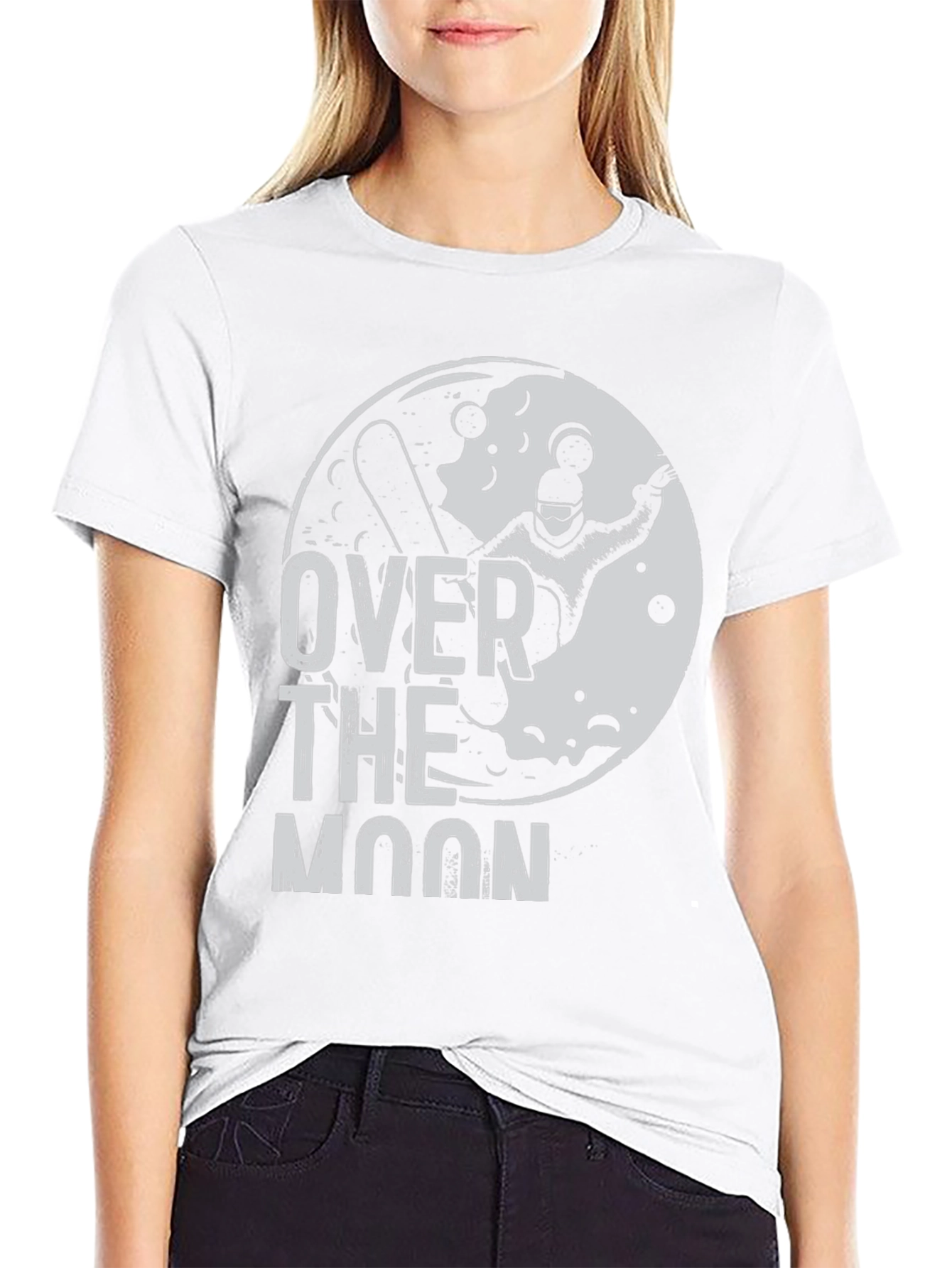 Over The Moon Graphic T-Shirt - Black Cotton Tee