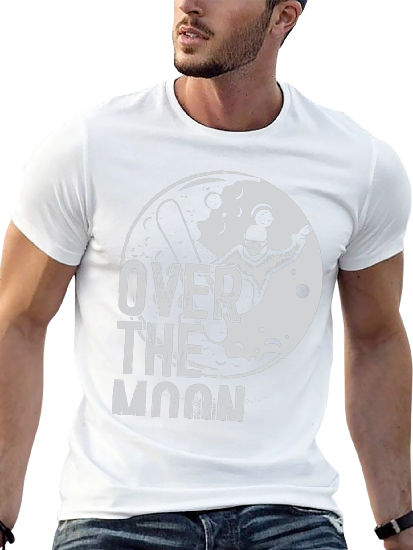 Over The Moon Graphic T-Shirt - Black Cotton Tee