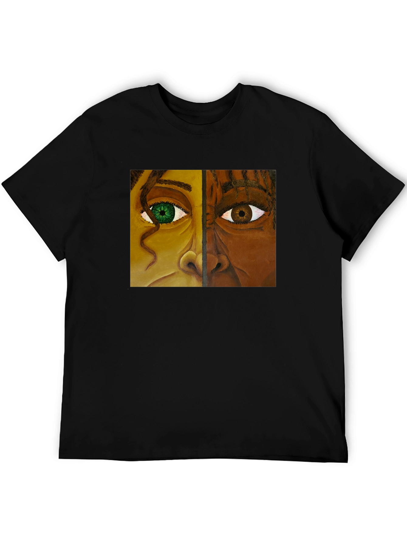 Unique Two-Faced Portrait Graphic Tee