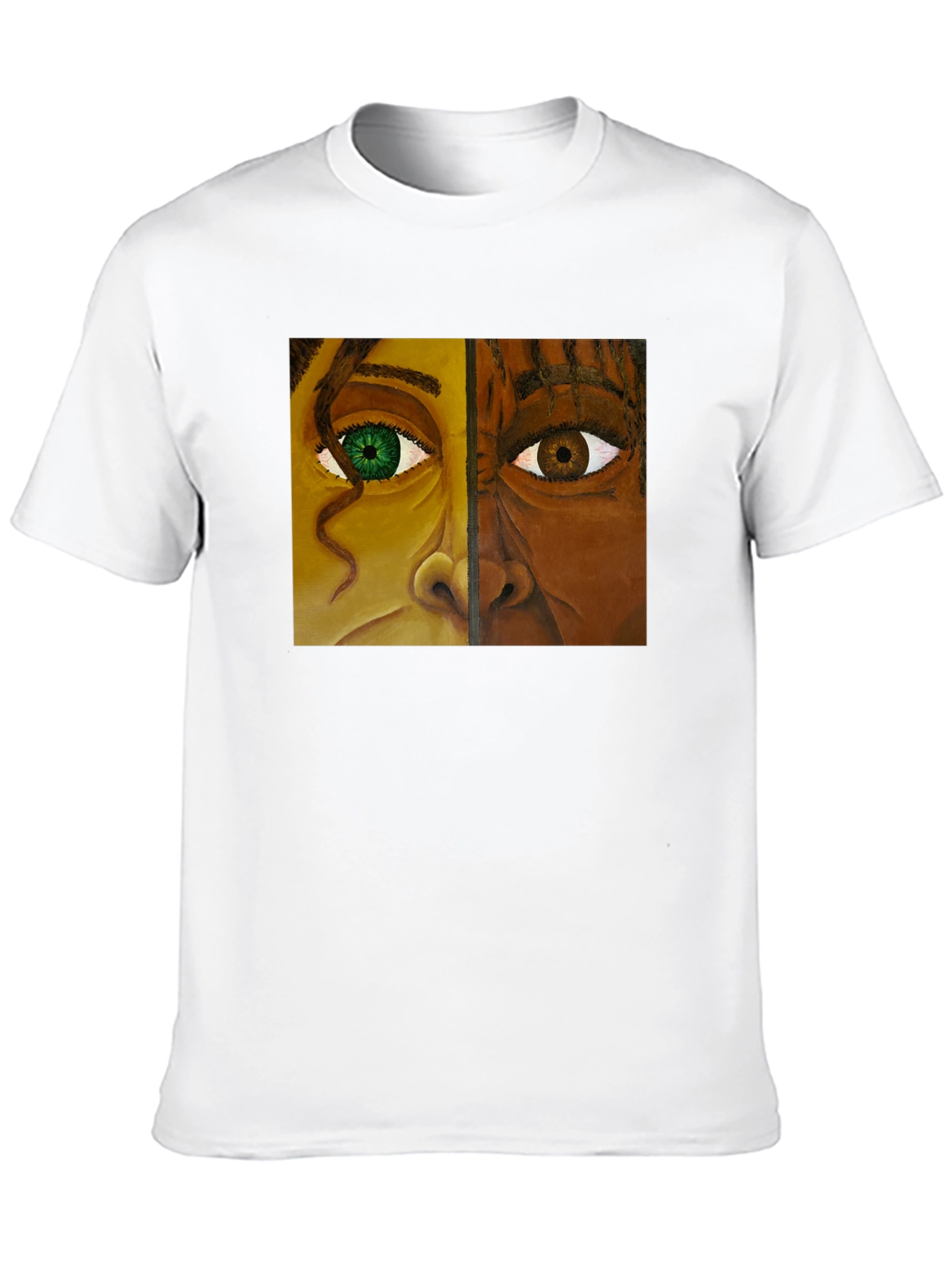 Unique Two-Faced Portrait Graphic Tee