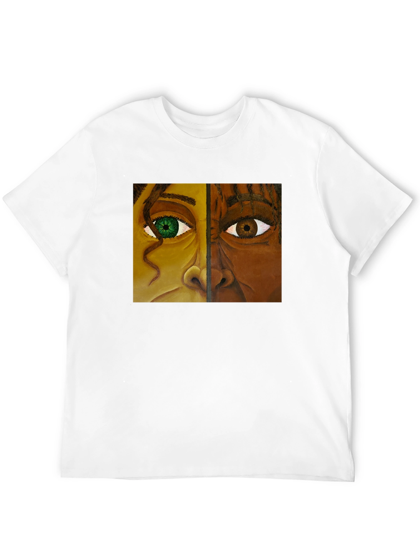 Unique Two-Faced Portrait Graphic Tee