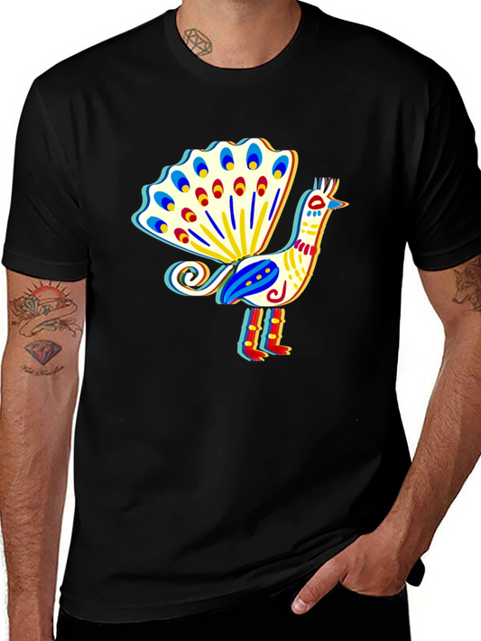 Peacock Graphic T-Shirt - Stylish Bird Design