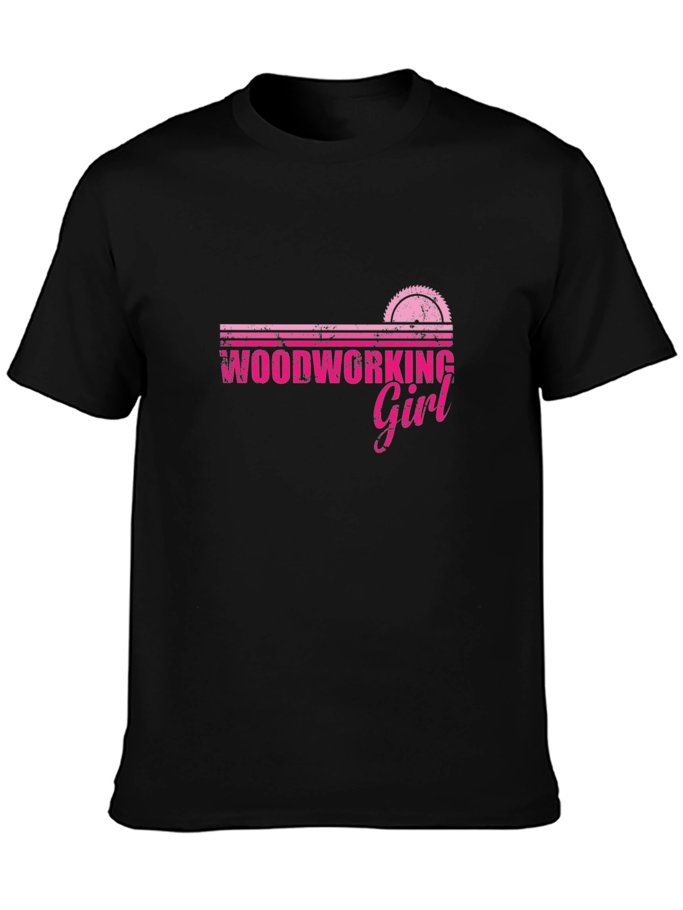 Woodworking Girl T-Shirt - Saw Blade Design