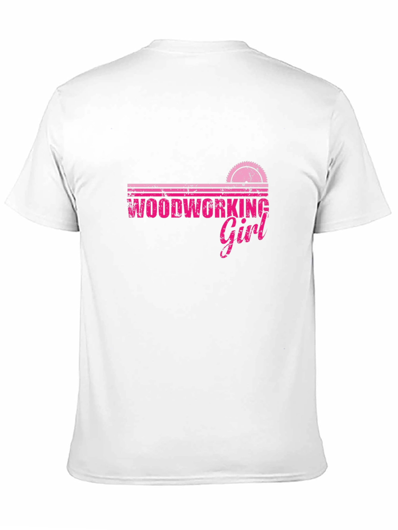 Woodworking Girl T-Shirt - Saw Blade Design