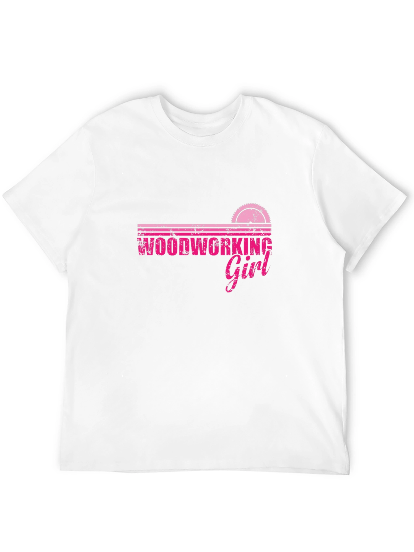 Woodworking Girl T-Shirt - Saw Blade Design