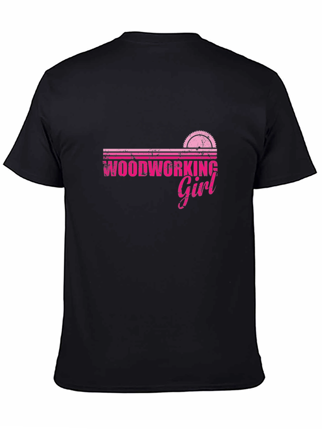 Woodworking Girl T-Shirt - Saw Blade Design