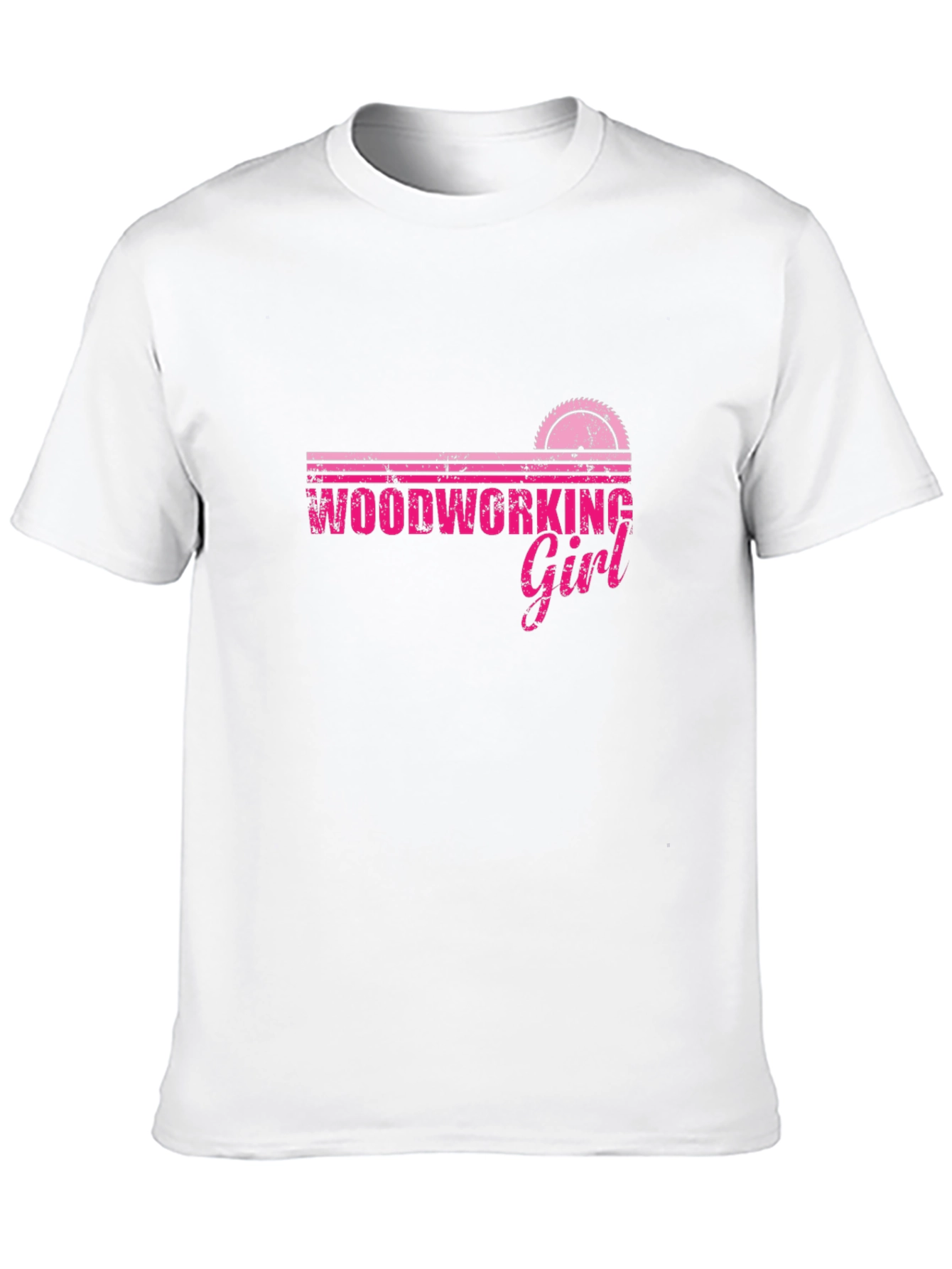Woodworking Girl T-Shirt - Saw Blade Design