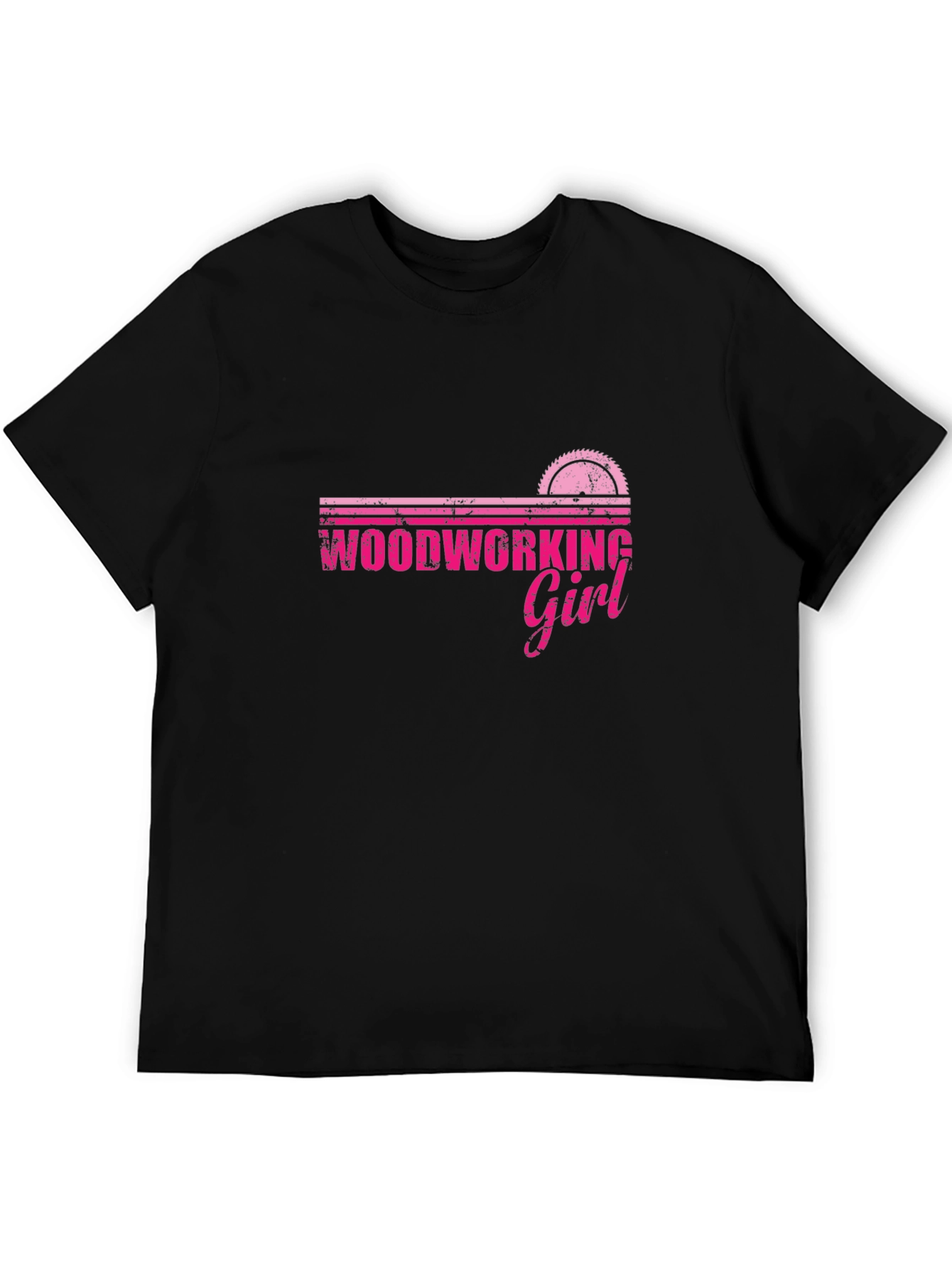 Woodworking Girl T-Shirt - Saw Blade Design
