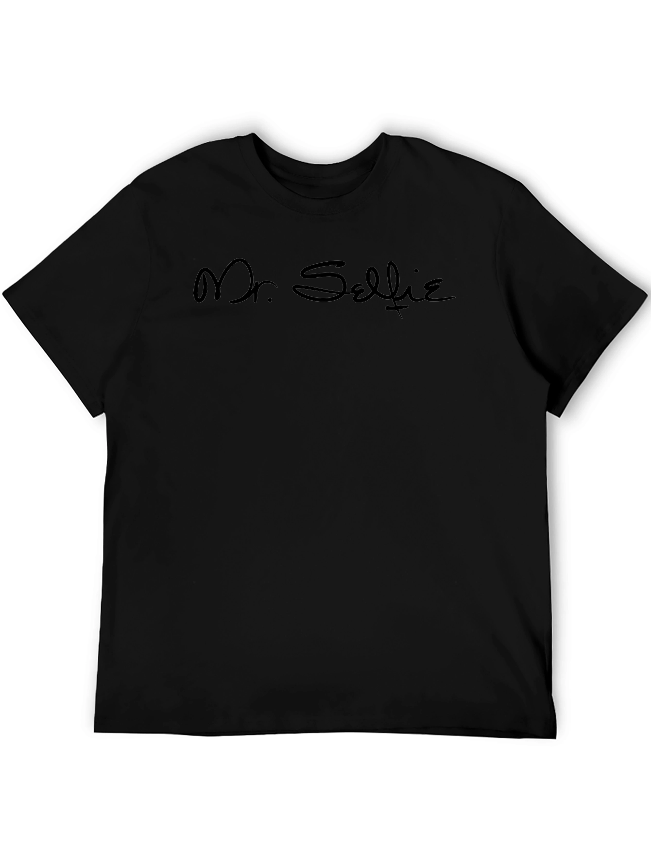 Mr. Selfie Black Graphic Tee Casual