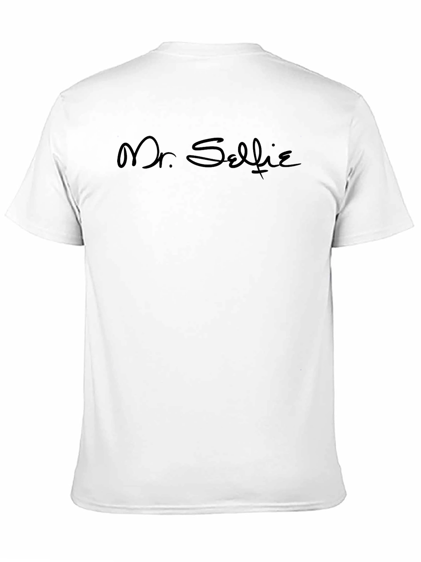 Mr. Selfie Black Graphic Tee Casual