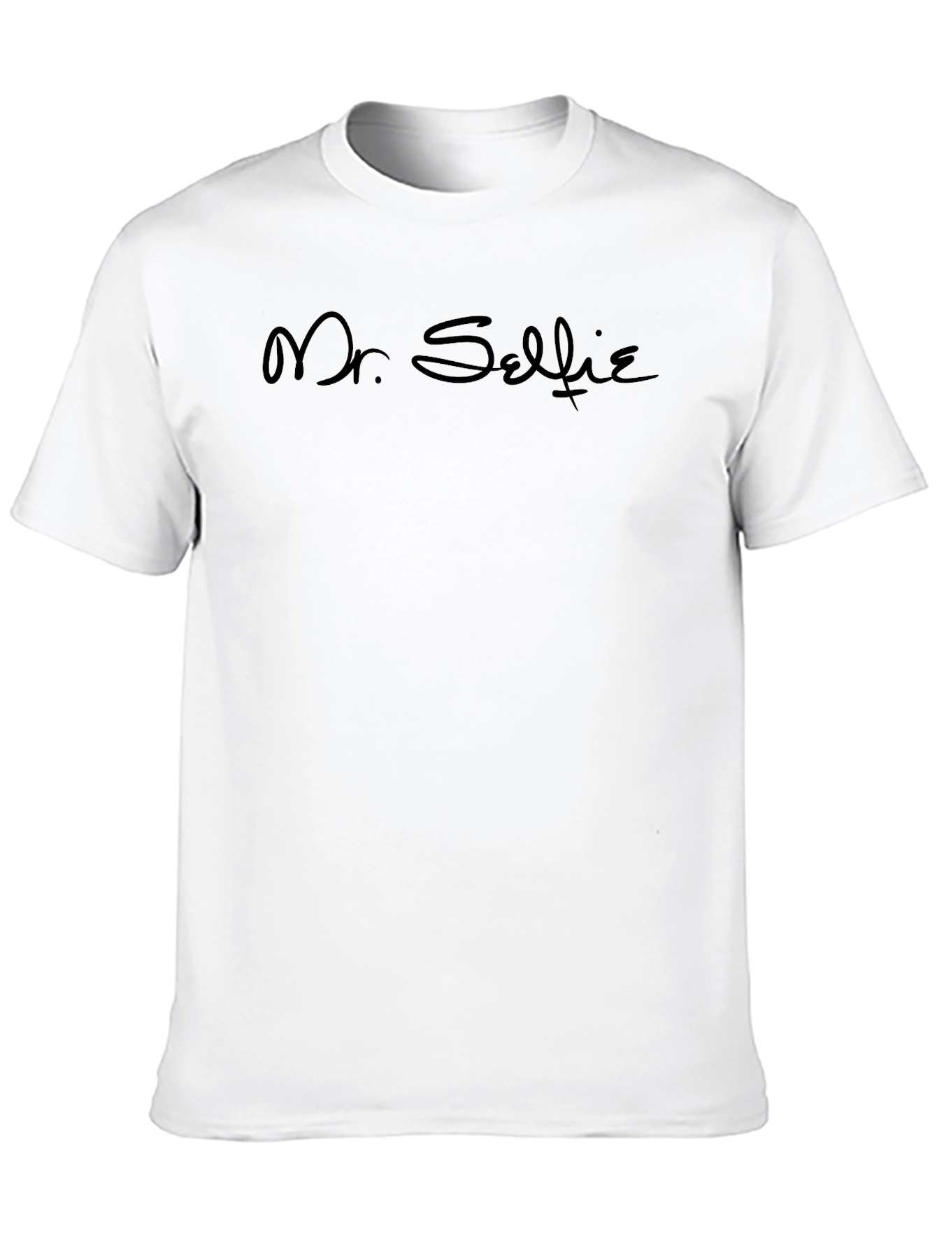 Mr. Selfie Black Graphic Tee Casual
