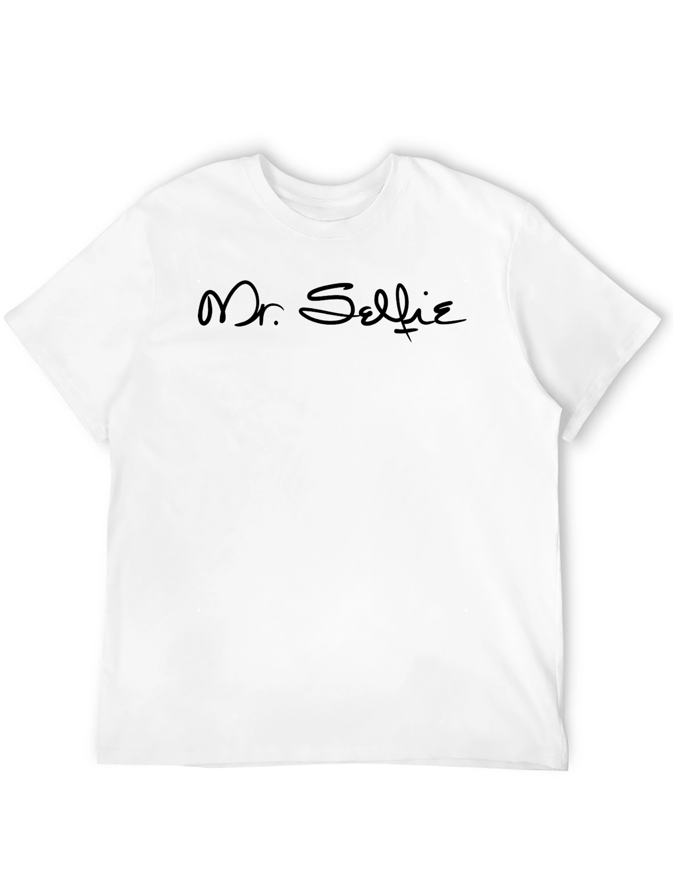 Mr. Selfie Black Graphic Tee Casual