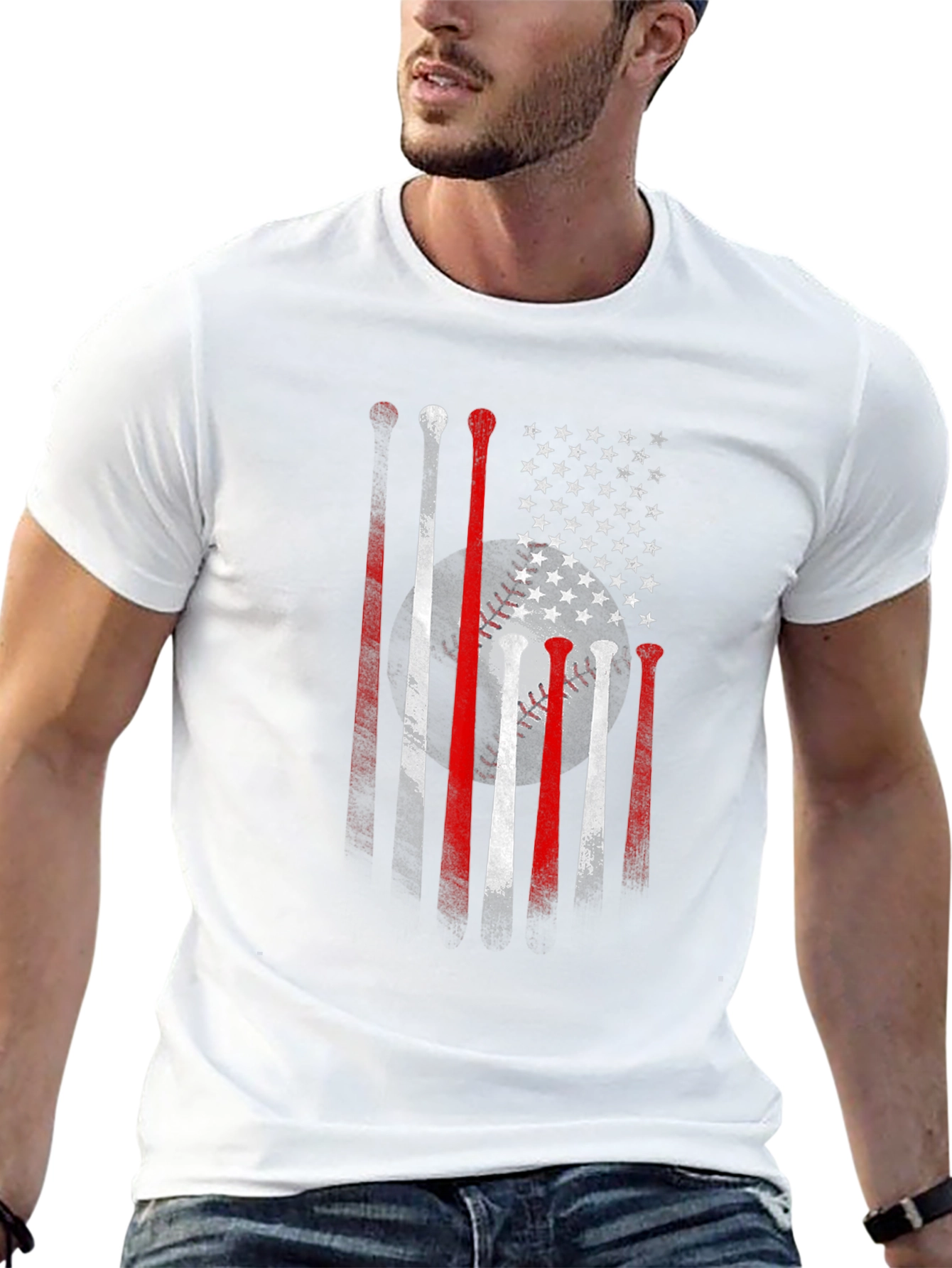 Baseball USA Flag Graphic Tee