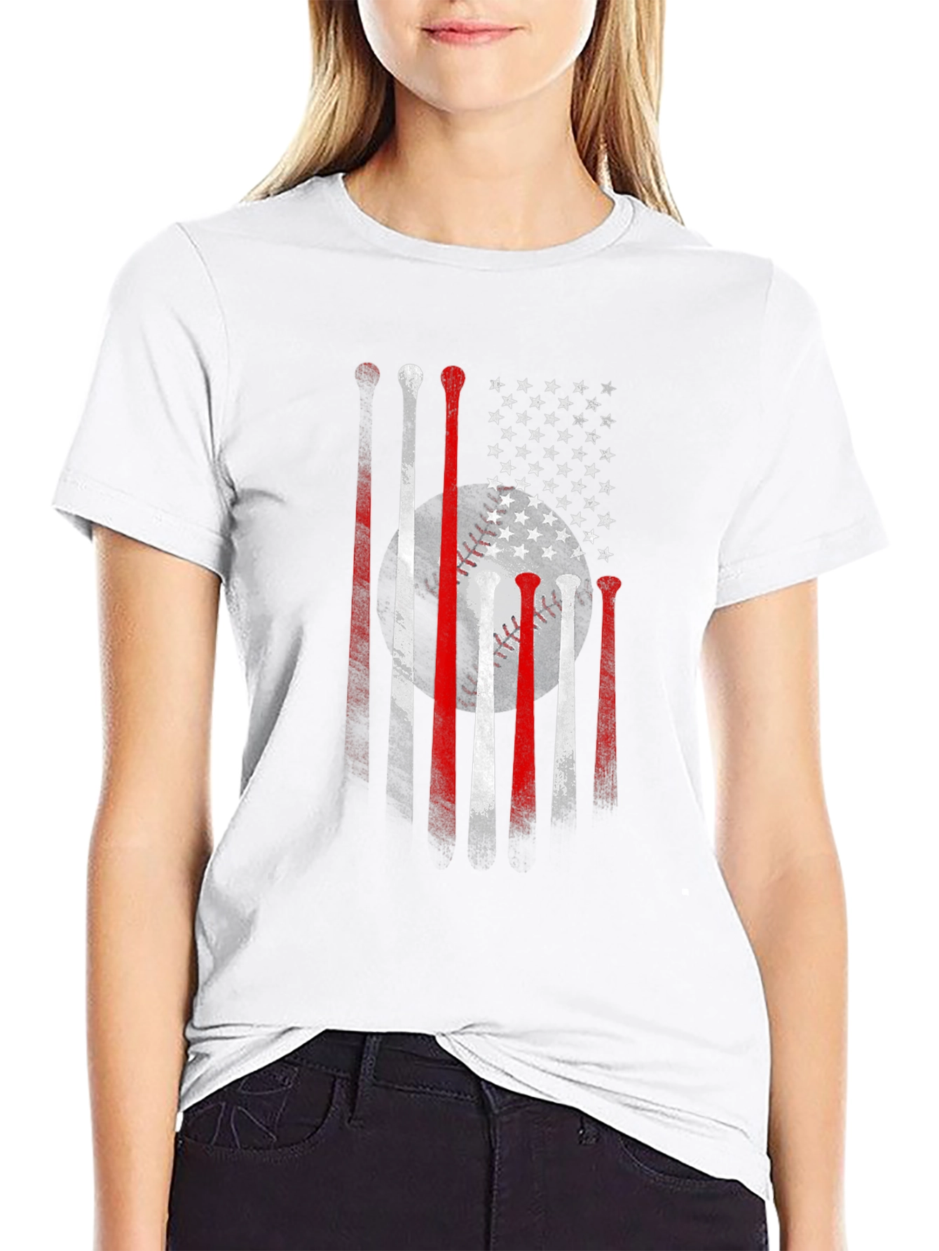 Baseball USA Flag Graphic Tee