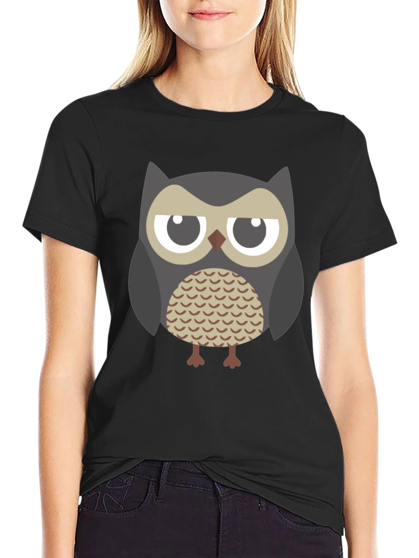 Grumpy Owl Graphic Tee - Unisex Black T-Shirt