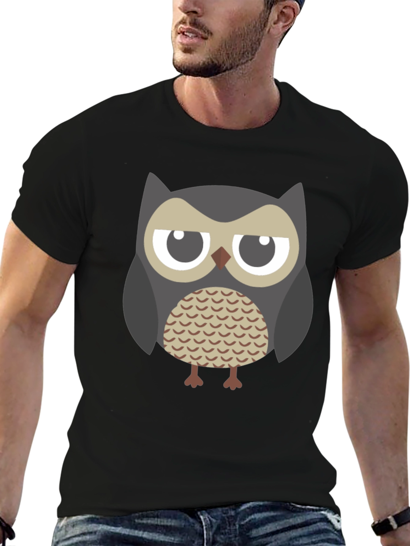 Grumpy Owl Graphic Tee - Unisex Black T-Shirt