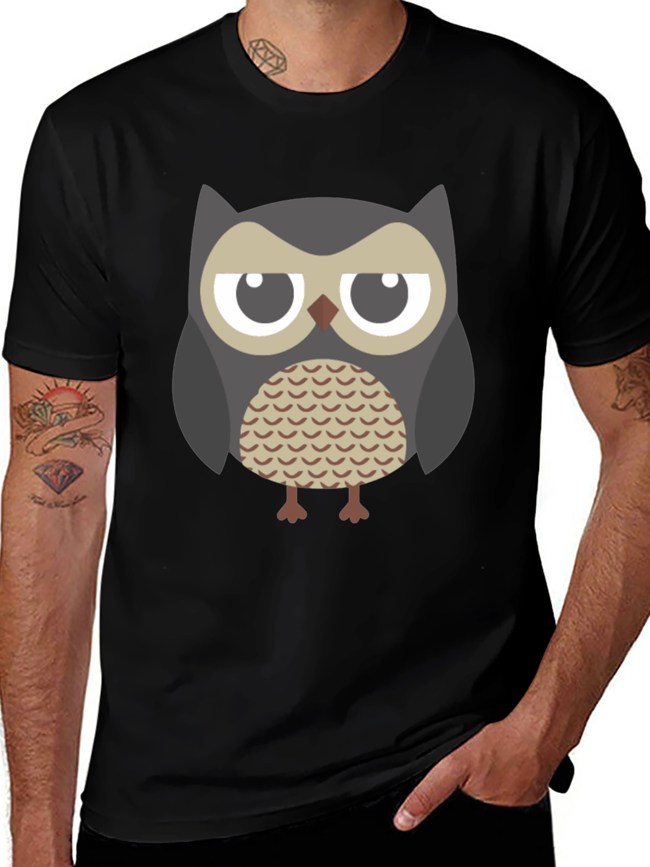Grumpy Owl Graphic Tee - Unisex Black T-Shirt