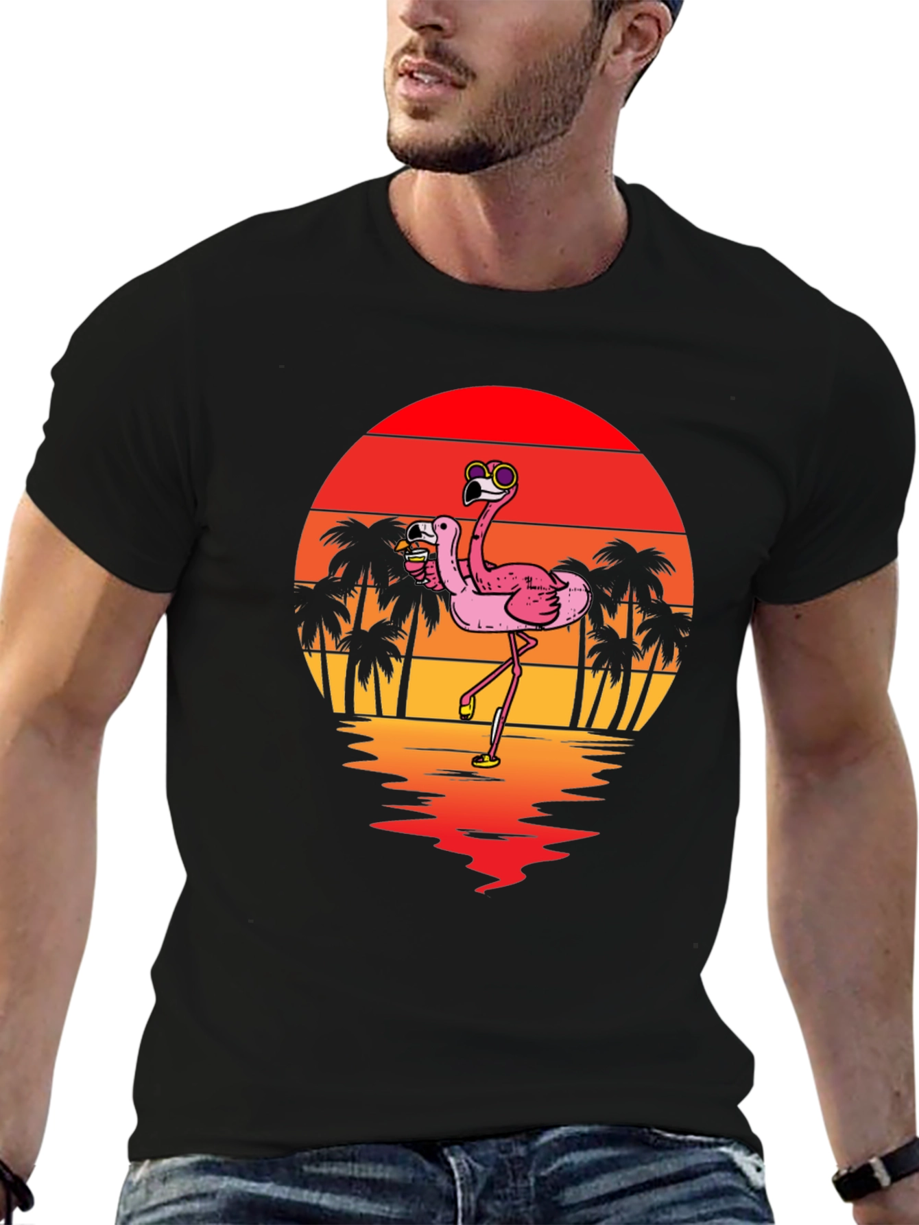 Flamingo Sunset Graphic Tee