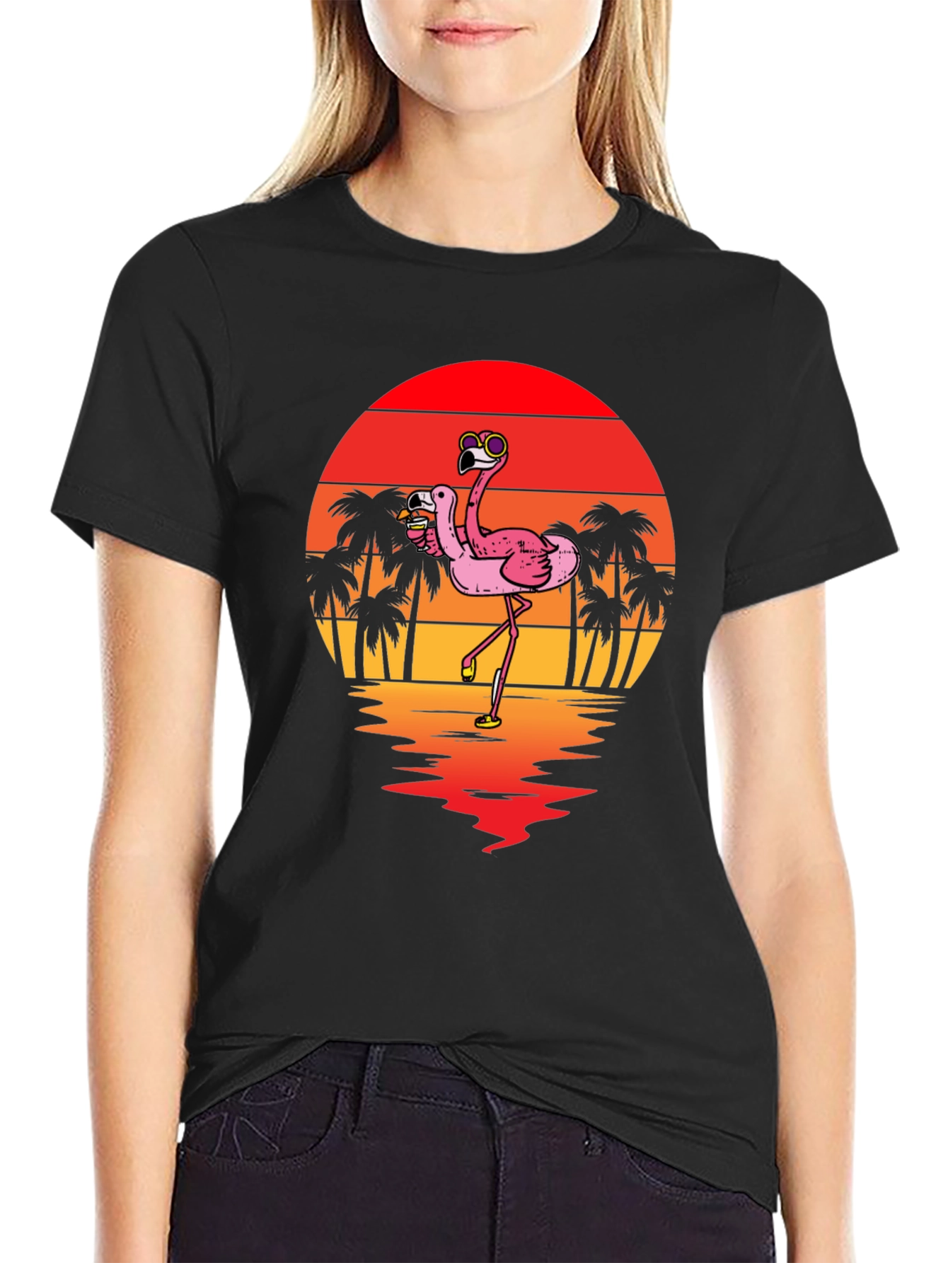 Flamingo Sunset Graphic Tee