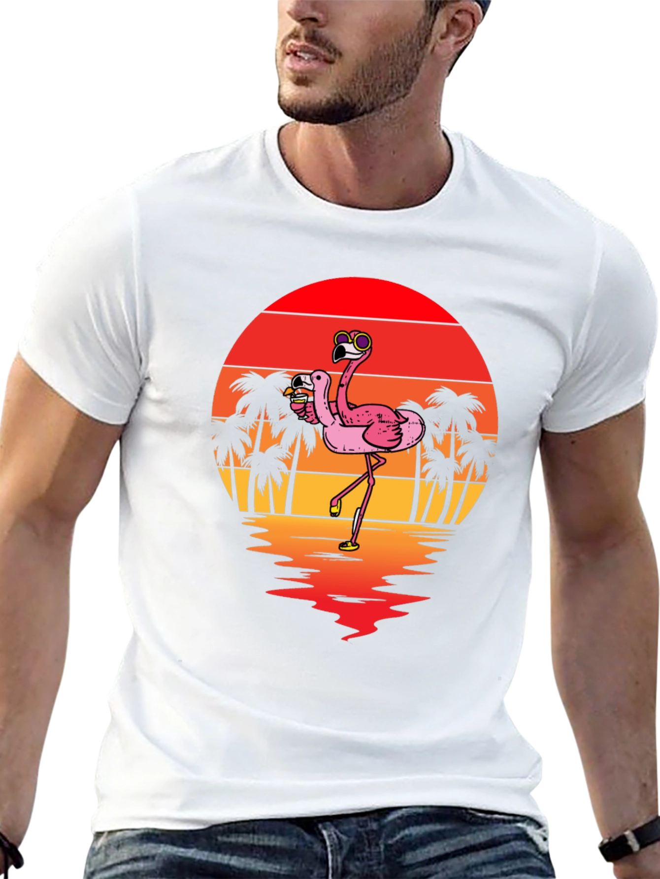 Flamingo Sunset Graphic Tee