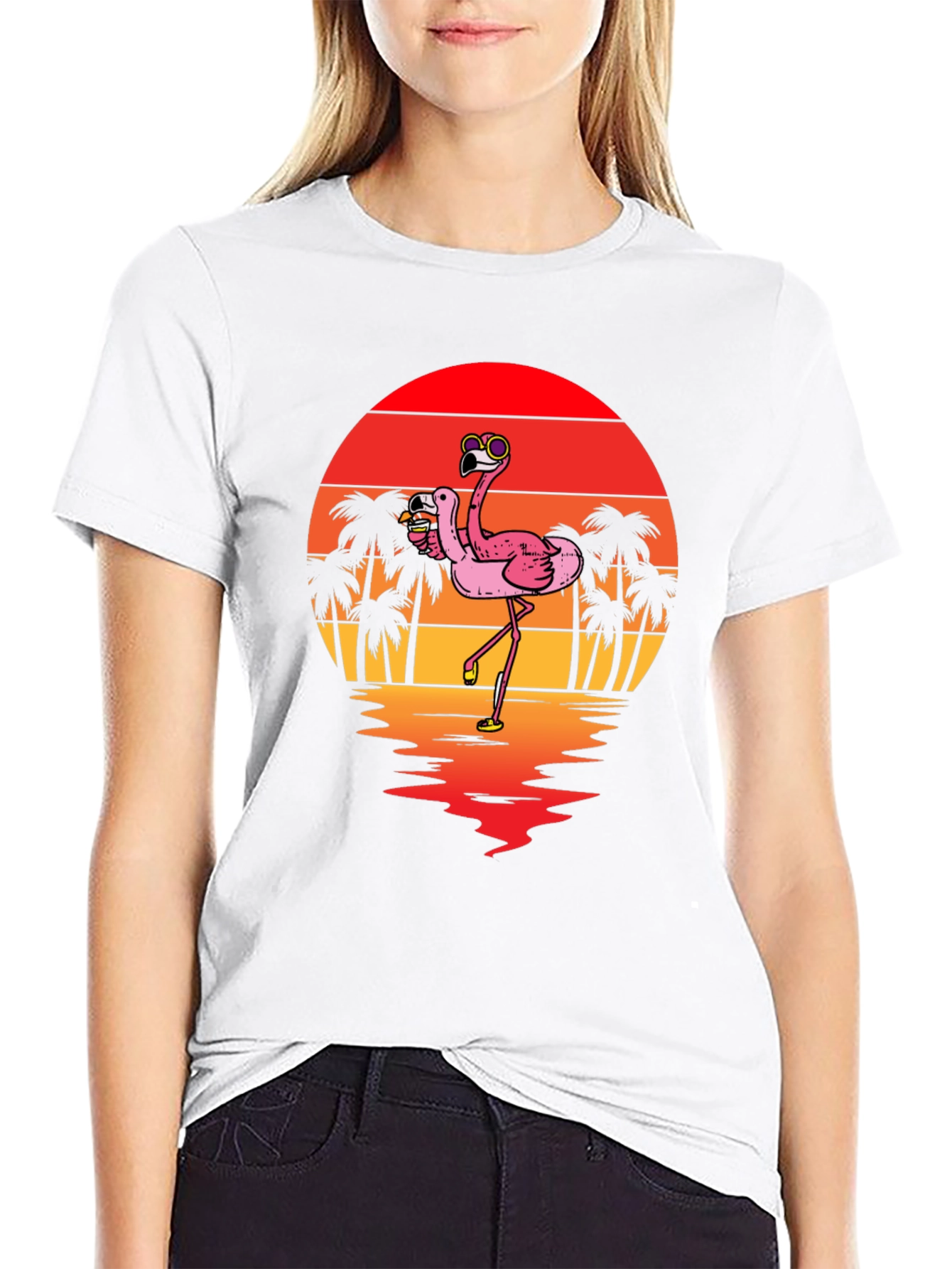 Flamingo Sunset Graphic Tee