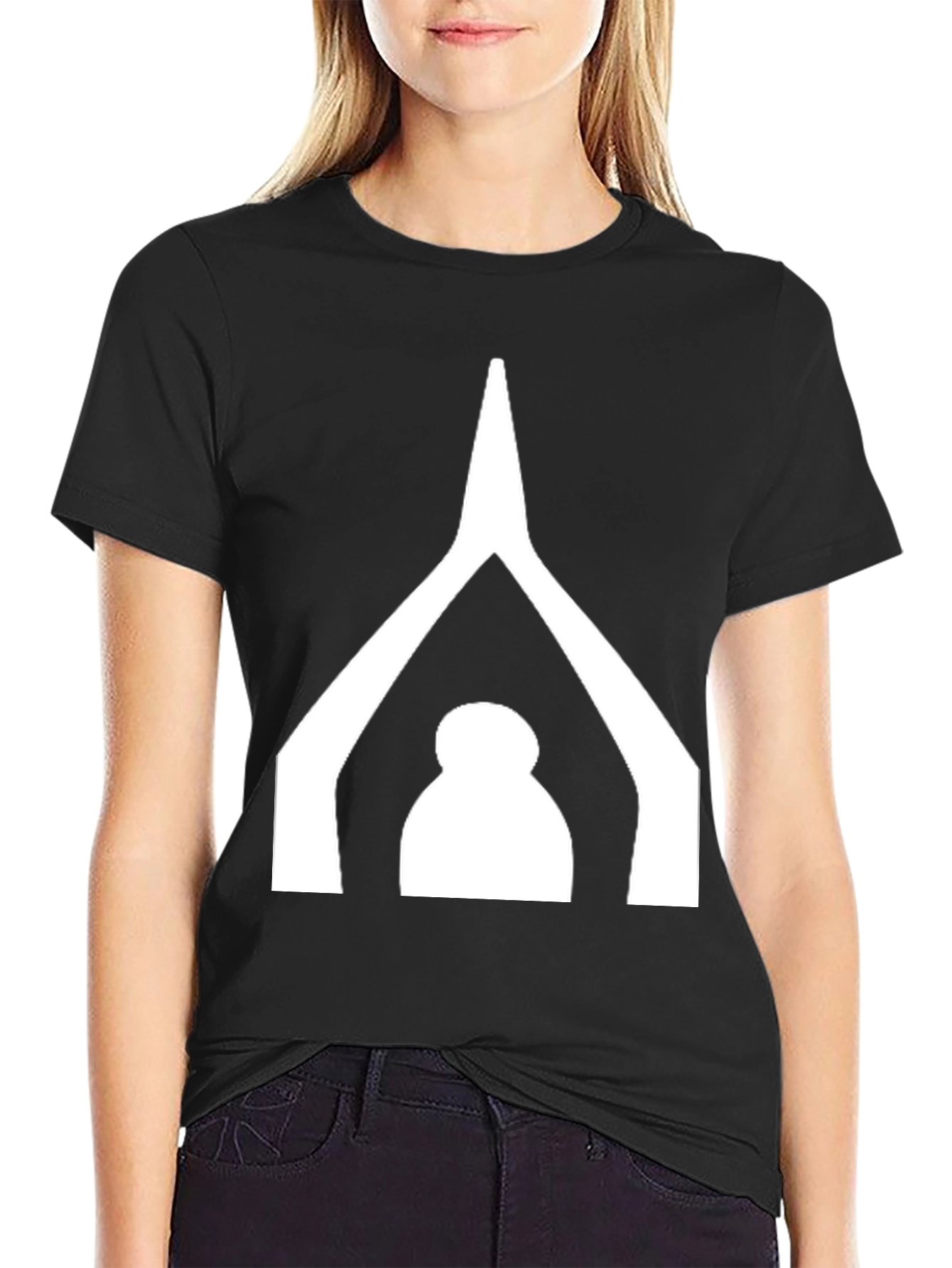 Minimalist Black T-Shirt with White Graphic Design