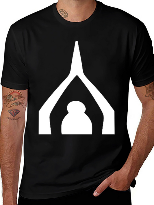 Minimalist Black T-Shirt with White Graphic Design