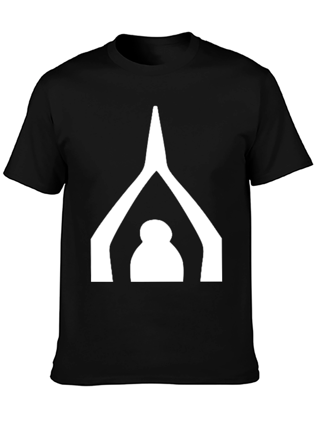 Minimalist Black T-Shirt with White Graphic Design