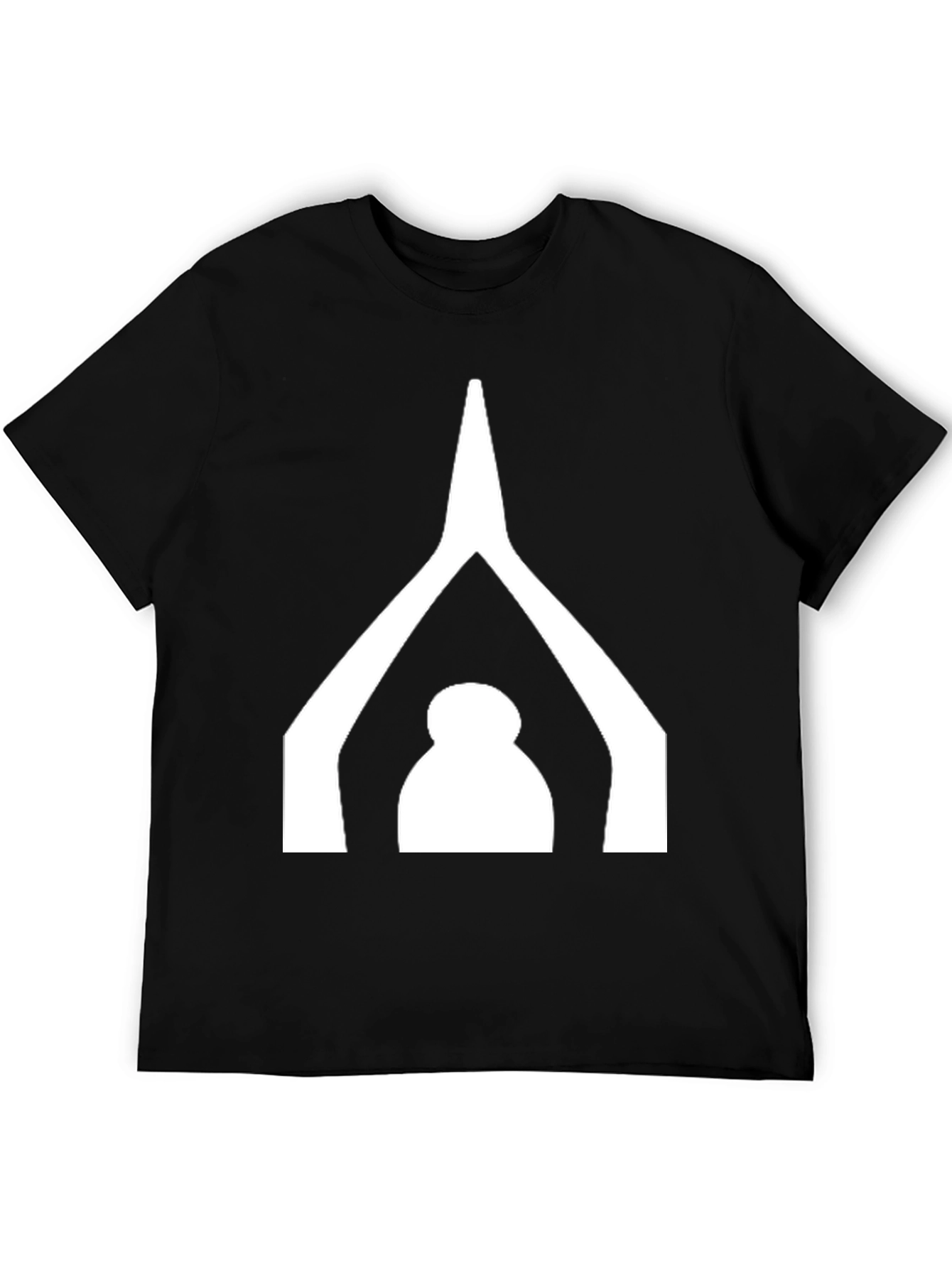 Minimalist Black T-Shirt with White Graphic Design