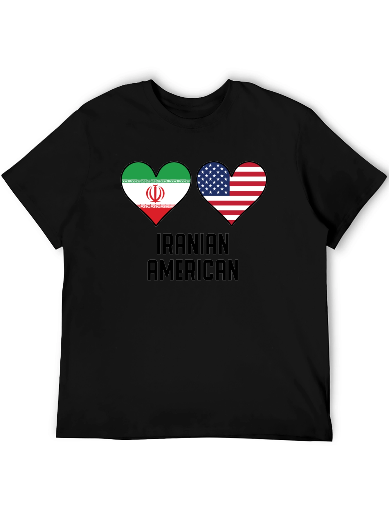 Iranian American Flag Heart T-Shirt