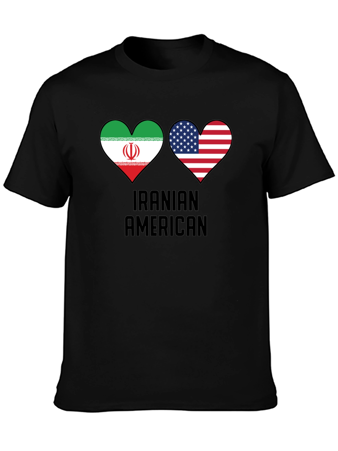 Iranian American Flag Heart T-Shirt
