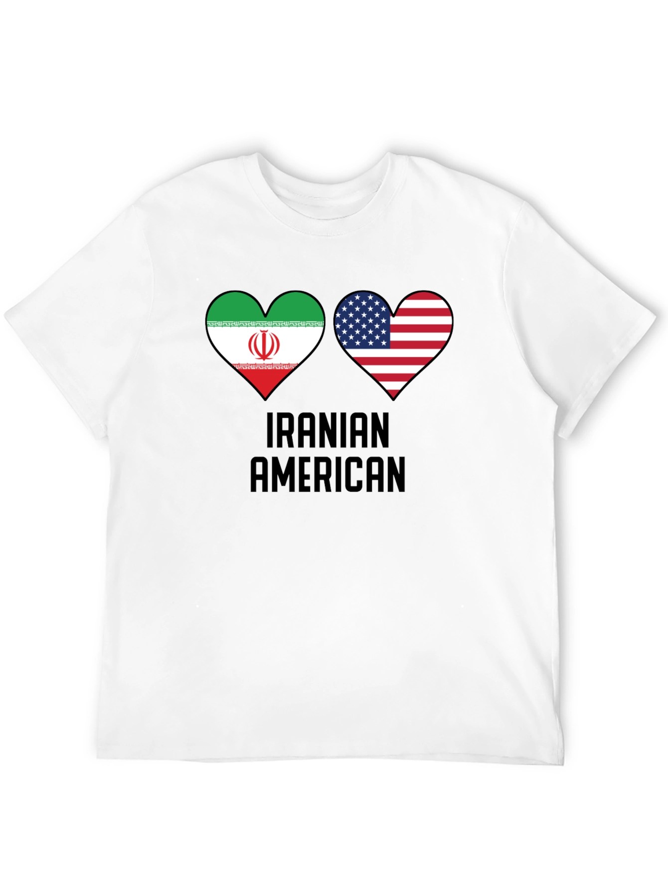 Iranian American Flag Heart T-Shirt