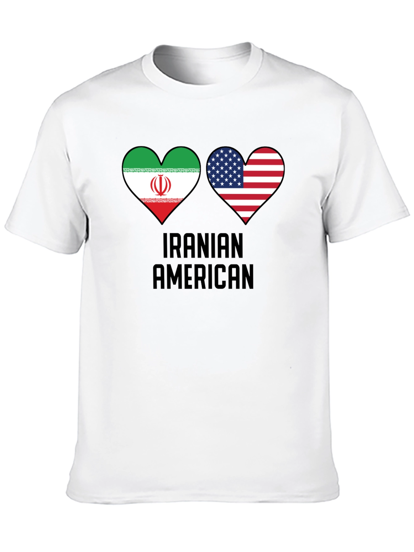 Iranian American Flag Heart T-Shirt