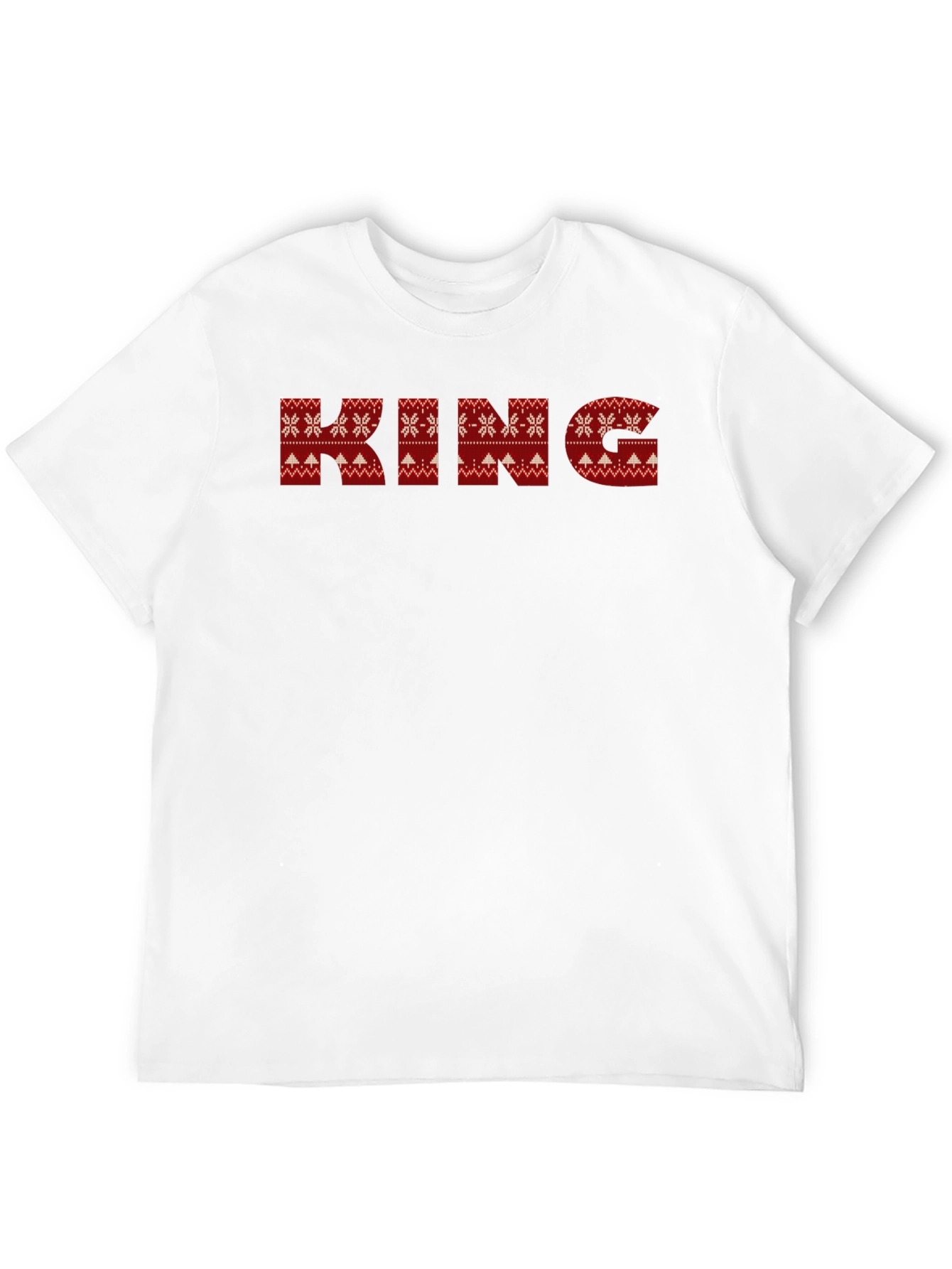King Christmas Sweater Pattern Black T-Shirt
