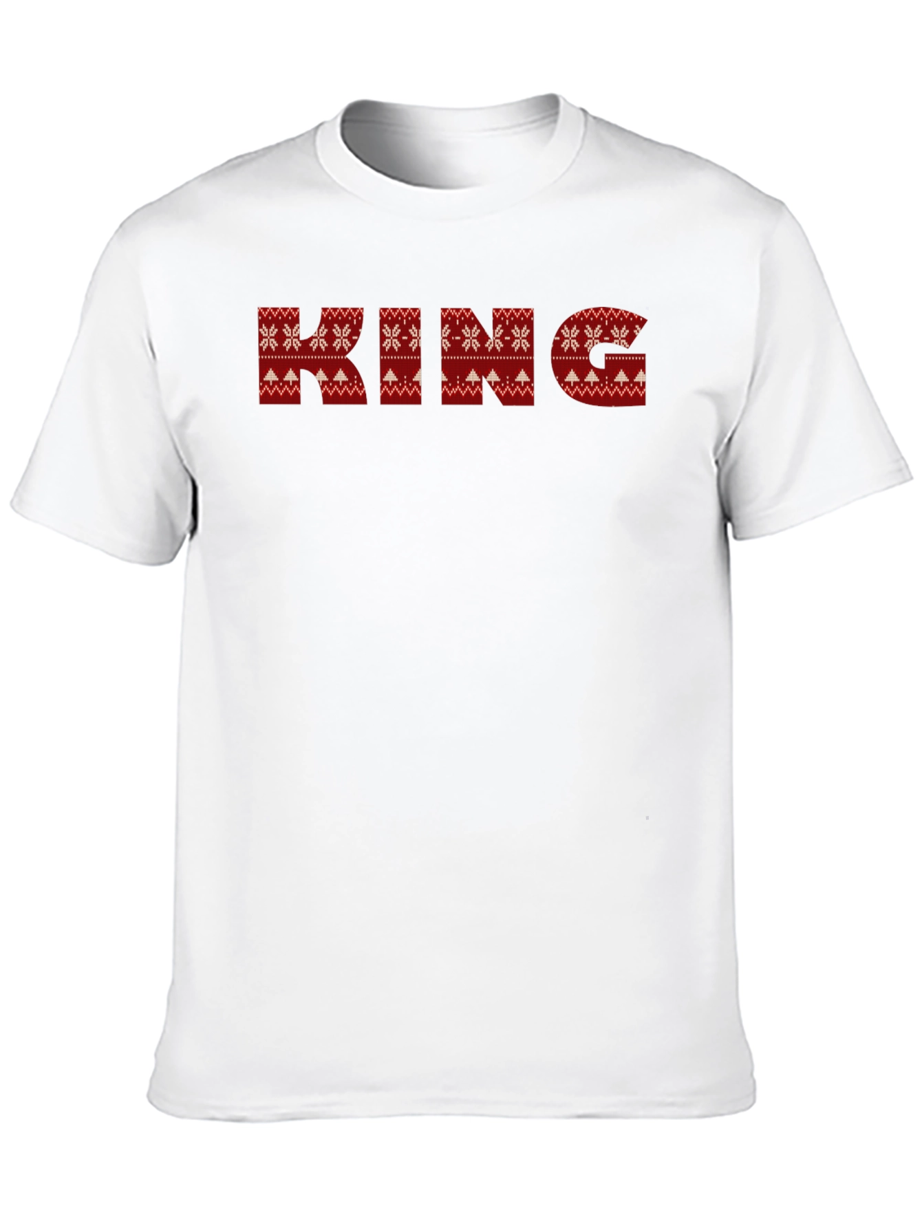 King Christmas Sweater Pattern Black T-Shirt