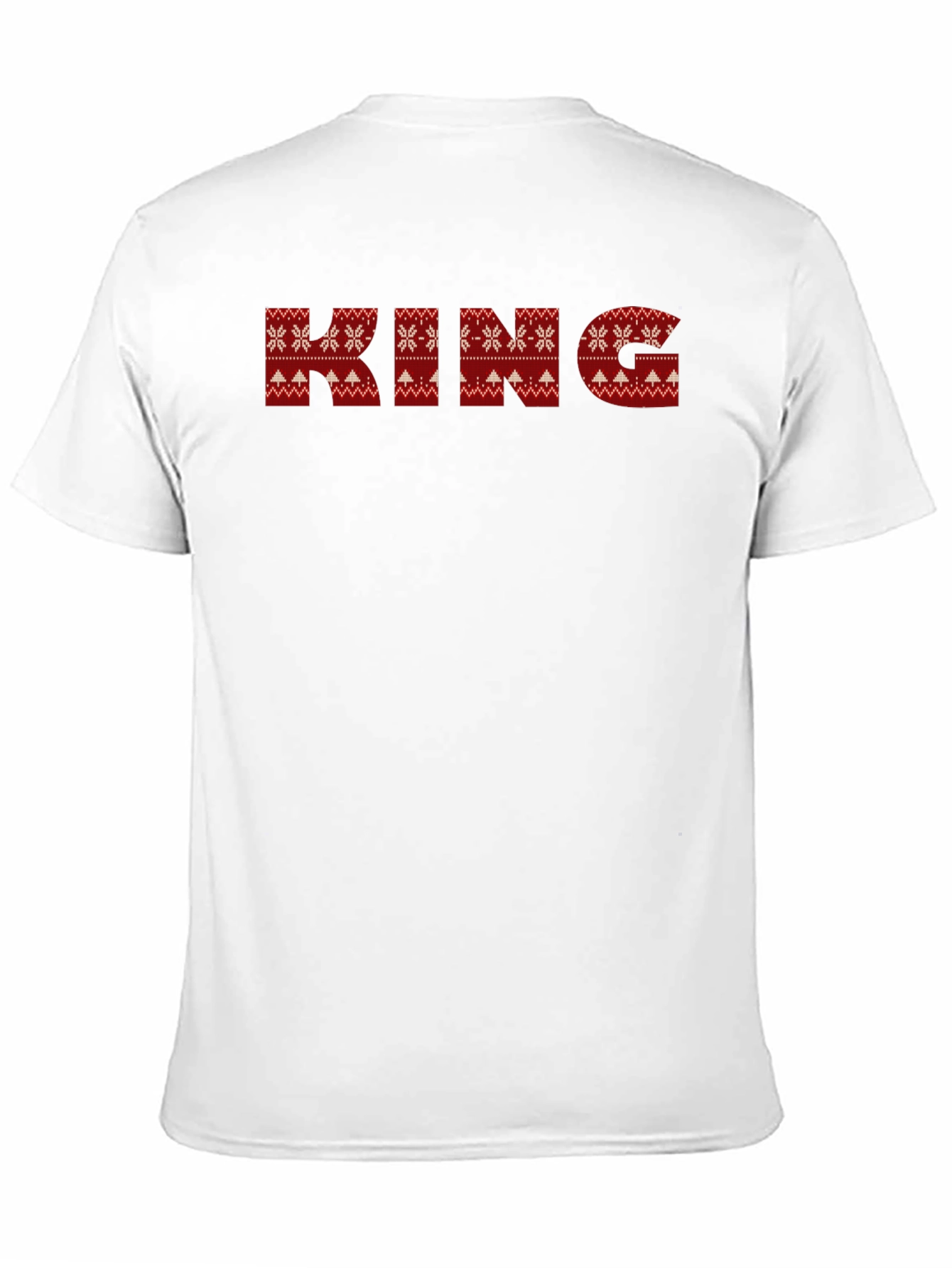 King Christmas Sweater Pattern Black T-Shirt