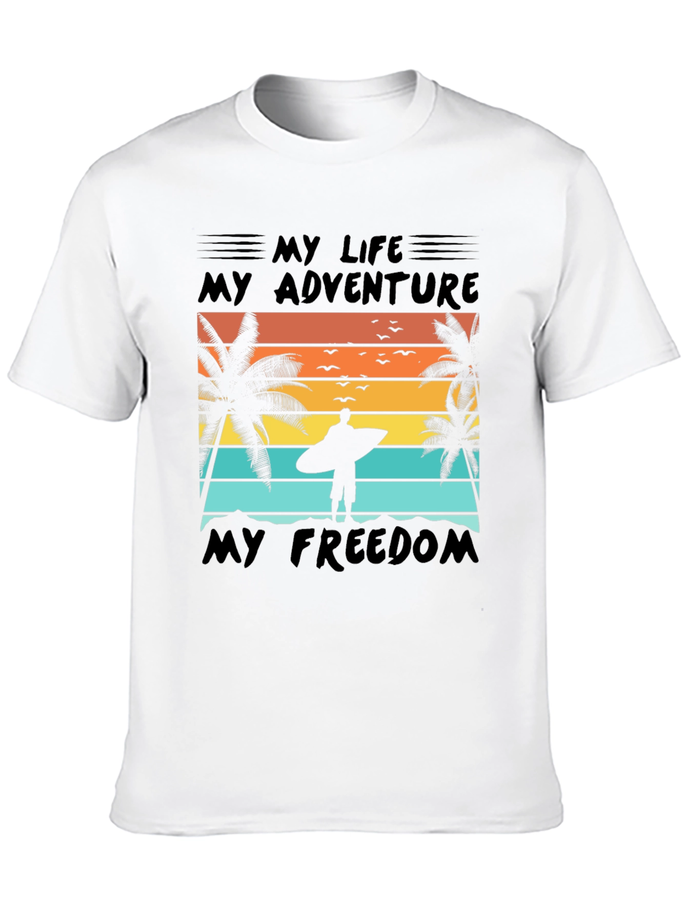 My Life Adventure T-Shirt - Surfer Beach Design