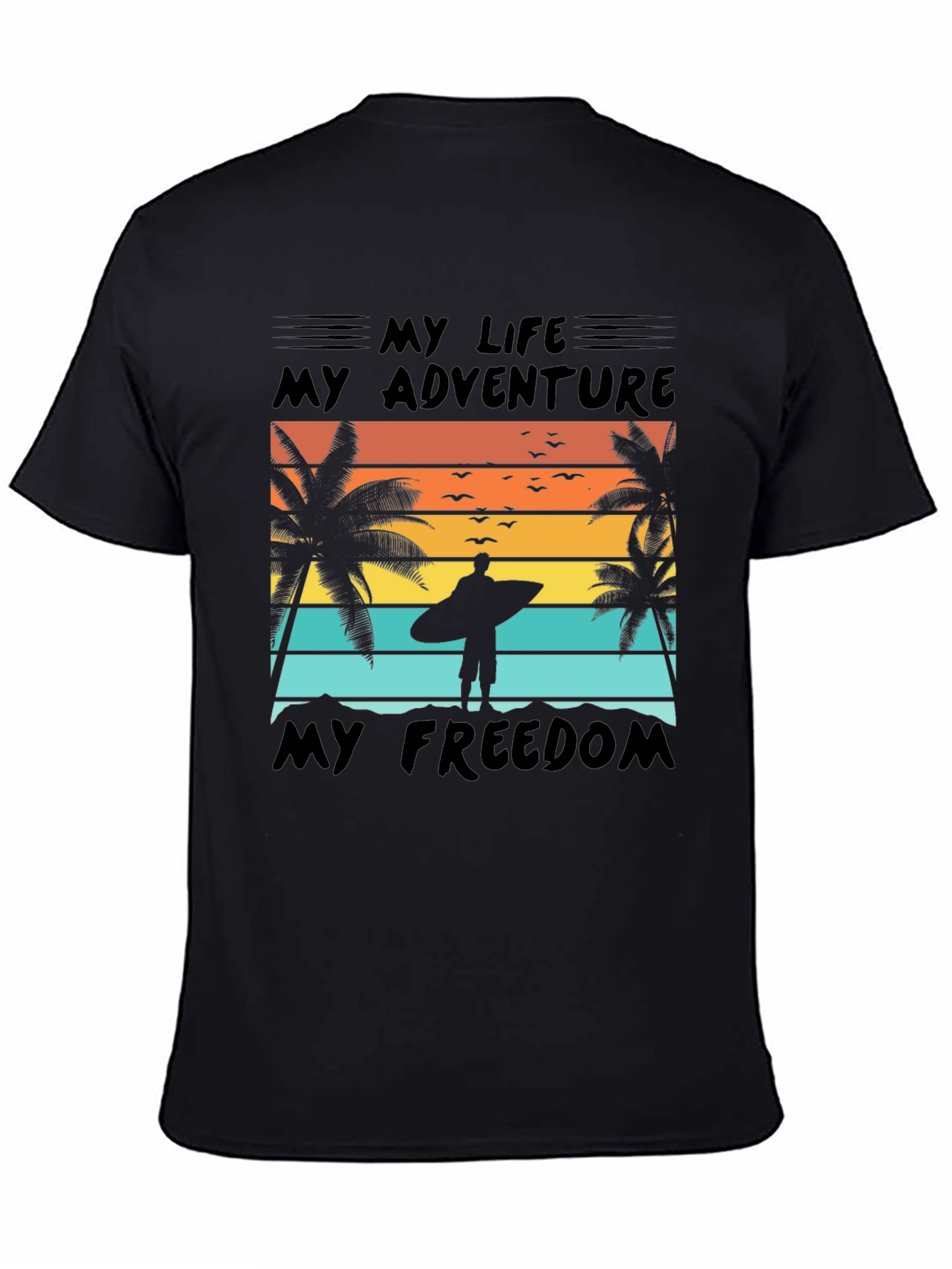 My Life Adventure T-Shirt - Surfer Beach Design