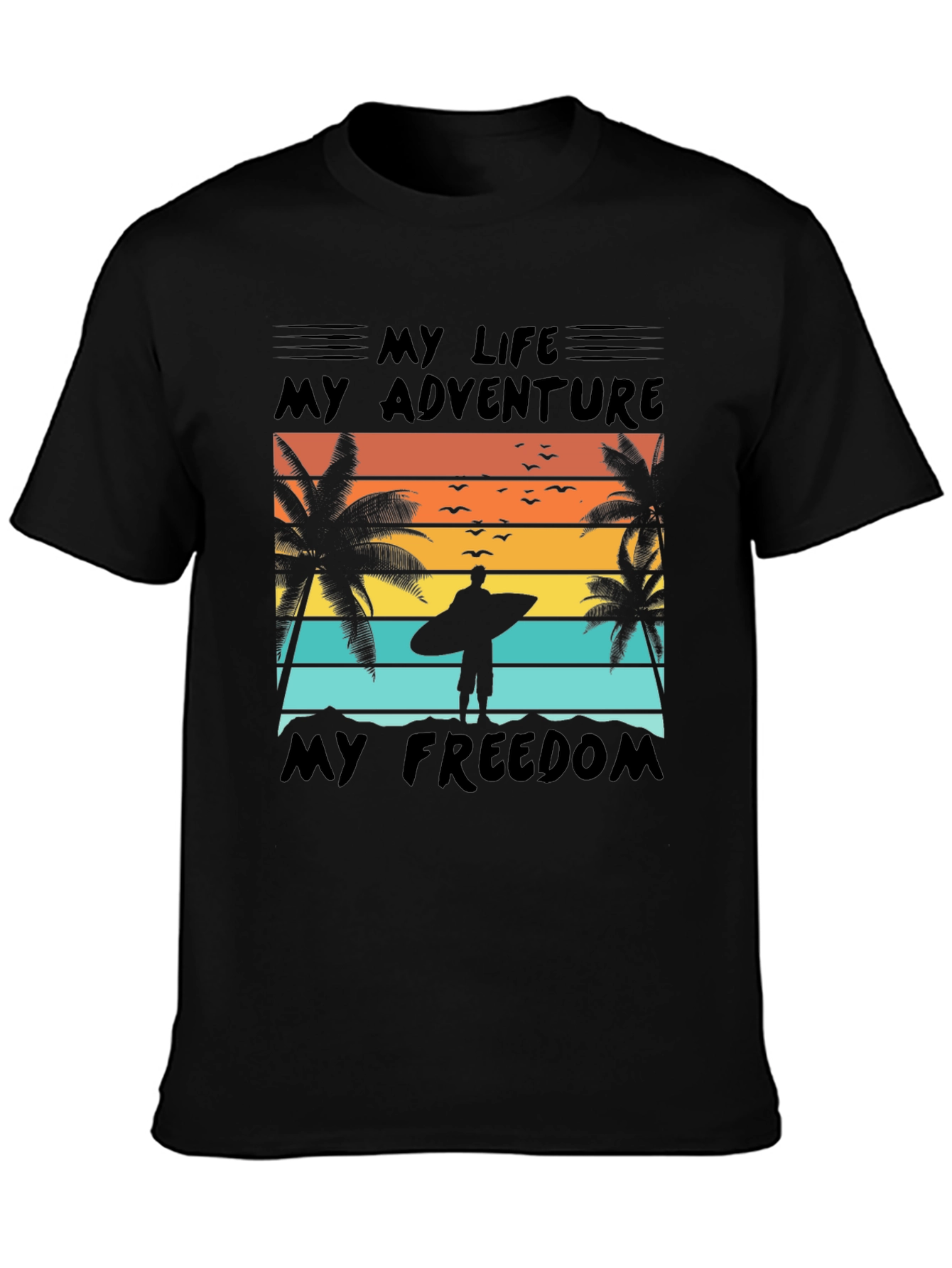 My Life Adventure T-Shirt - Surfer Beach Design