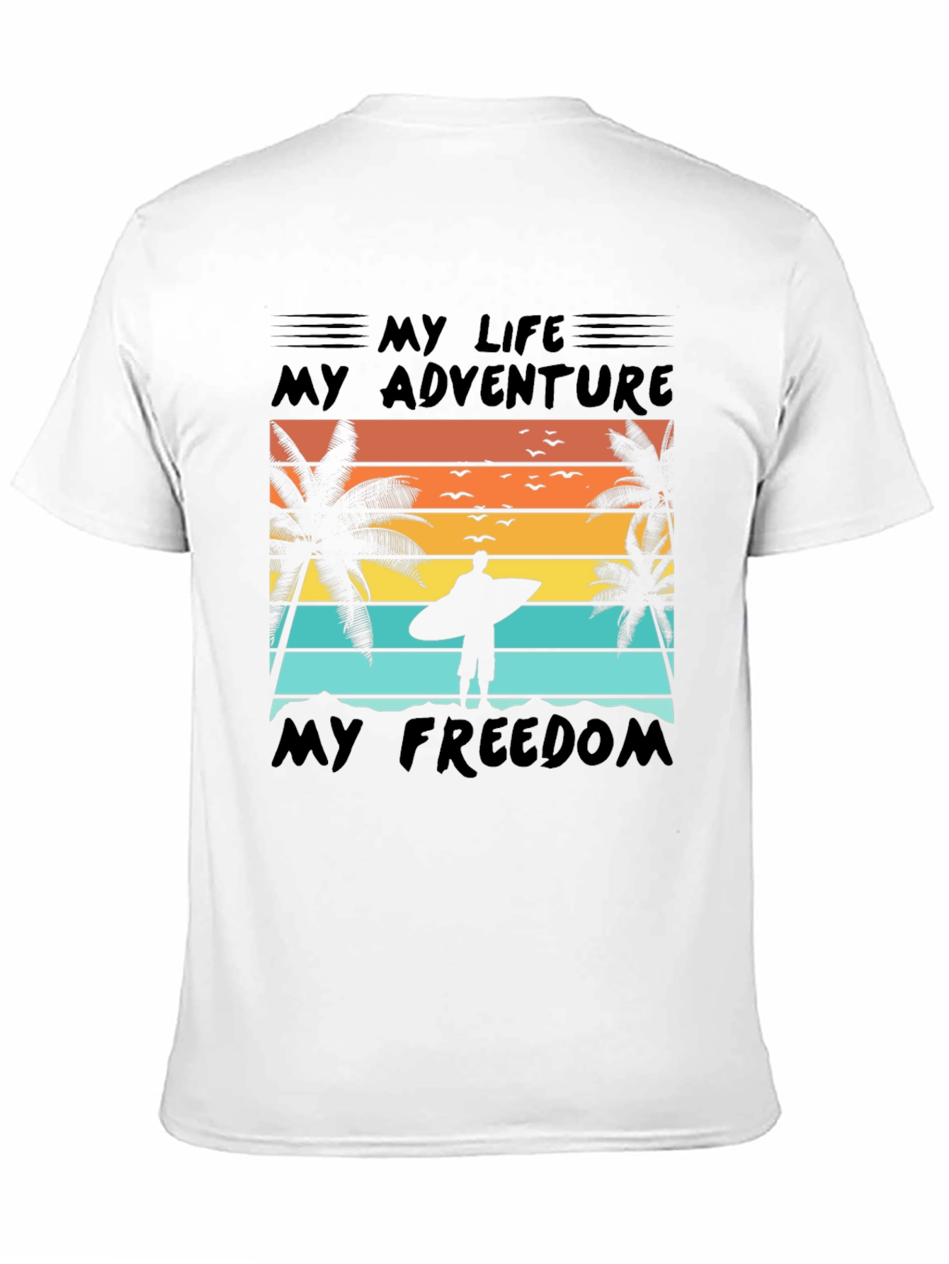 My Life Adventure T-Shirt - Surfer Beach Design