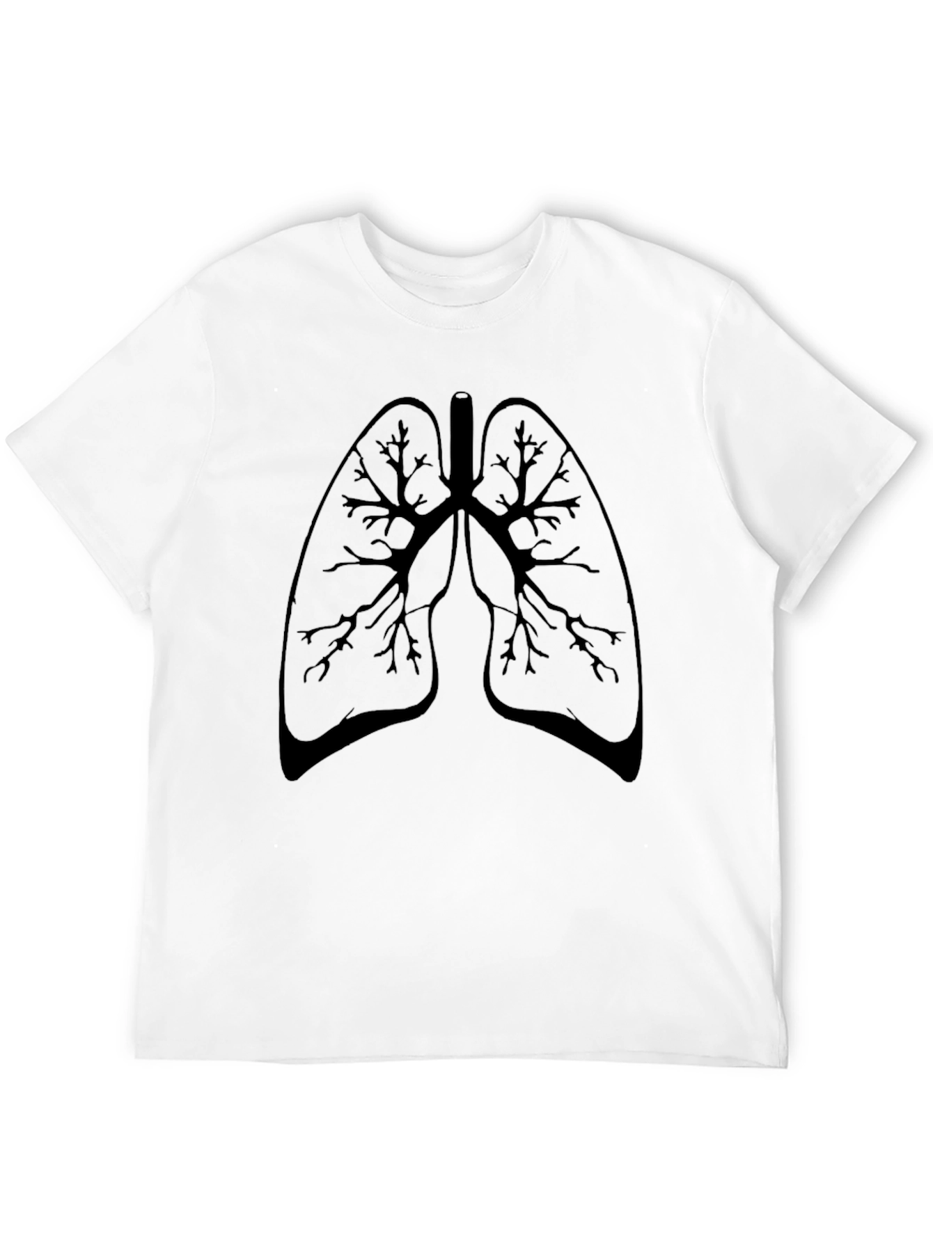 Anatomical Lungs Graphic Tee - Black Cotton T-Shirt