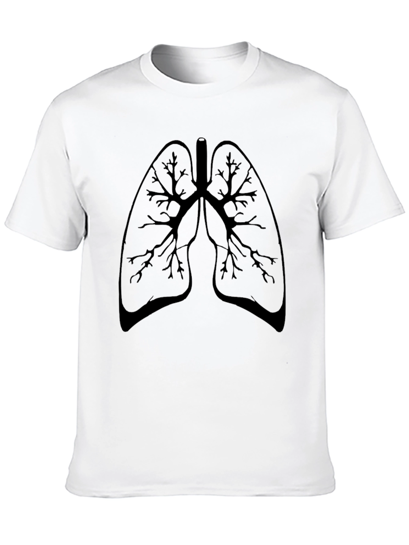 Anatomical Lungs Graphic Tee - Black Cotton T-Shirt